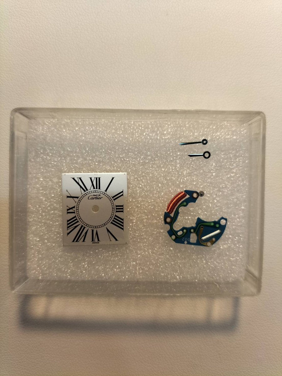 Cartier Must Tank SM W1005554 / 5057001 Quartz Caliber 057 SV925 Leather Genuine D-buckle (GP) Opalescent Dial Circa 1982-1995 Box Case Booklet Overhauled