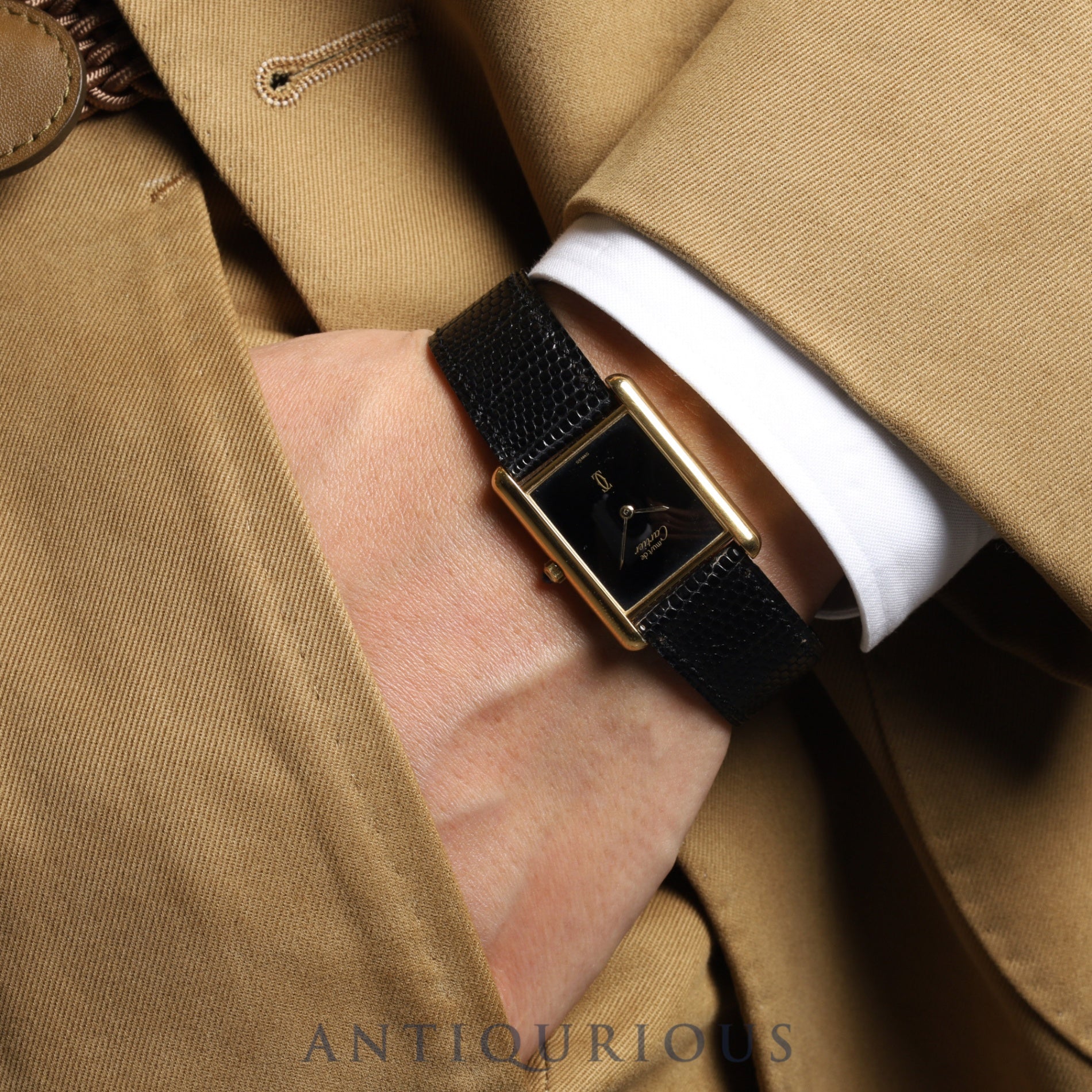 Cartier Must Tank LM 6 81006 Quartz Cal.81 SV925 Genuine leather strap Genuine buckle (GP) Black onyx dial Box Warranty card (no date written) Overhauled