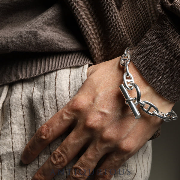 エルメス ブレスレット シェーヌダンクル GM SV925 14コマ 箱 23年刻