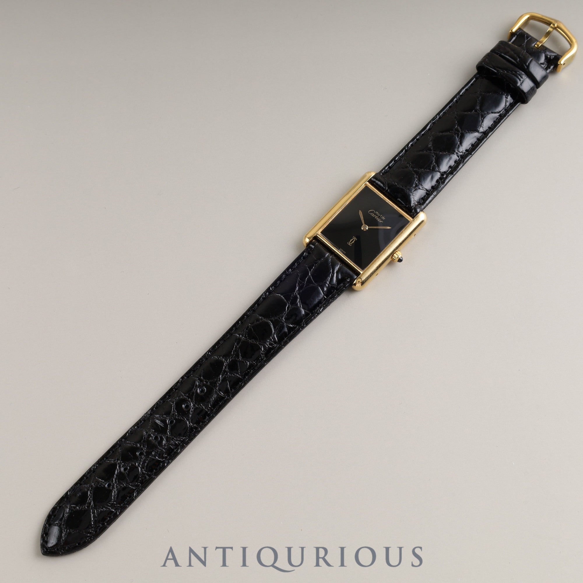 Cartier Must Tank LM QZ 6 81006 SV925 Black Onyx Dial
