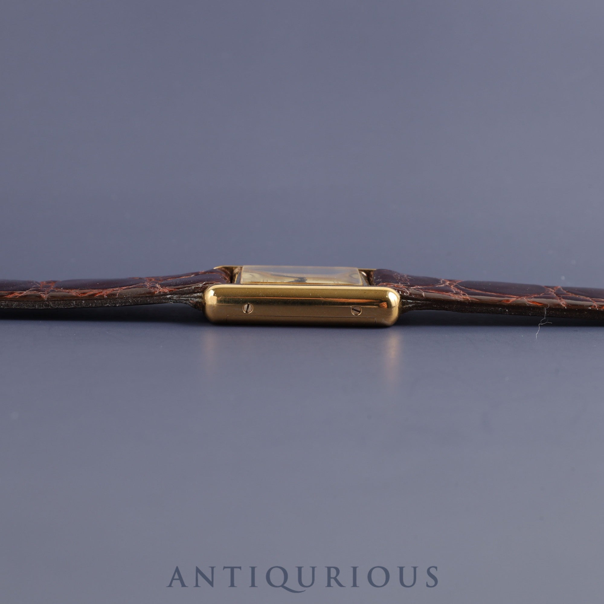 Cartier Must Tank SM Manual winding Cal.78-1 SV925 Leather Genuine buckle (GP) Ivory Roman dial Overhauled