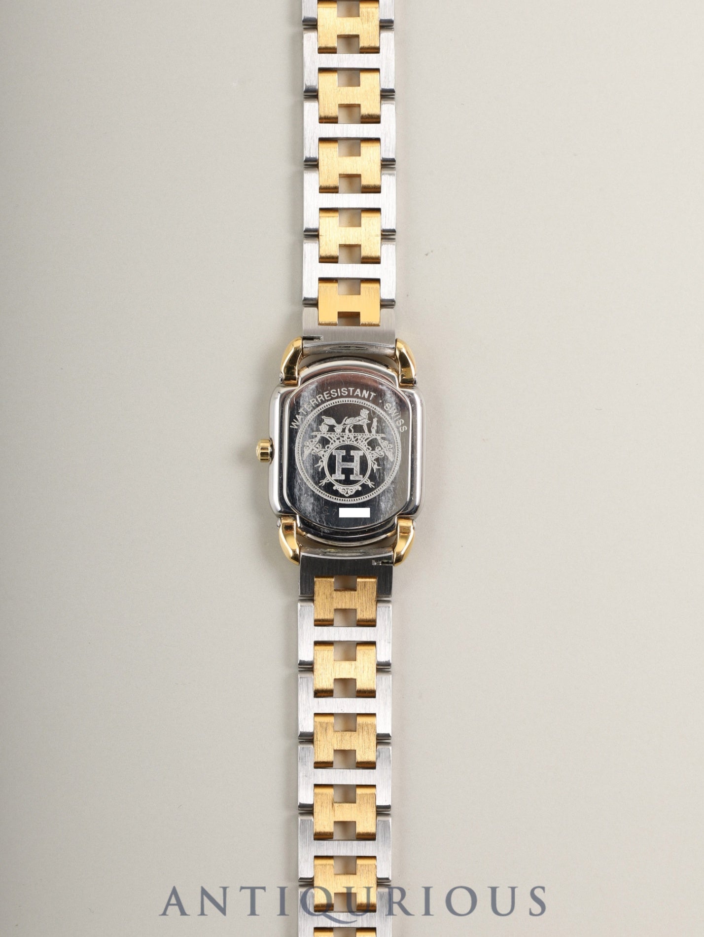 エルメス ラリー クォーツ Cal.976.001 SS/GP SS/GP ホワイト文字盤 オーバーホール済み