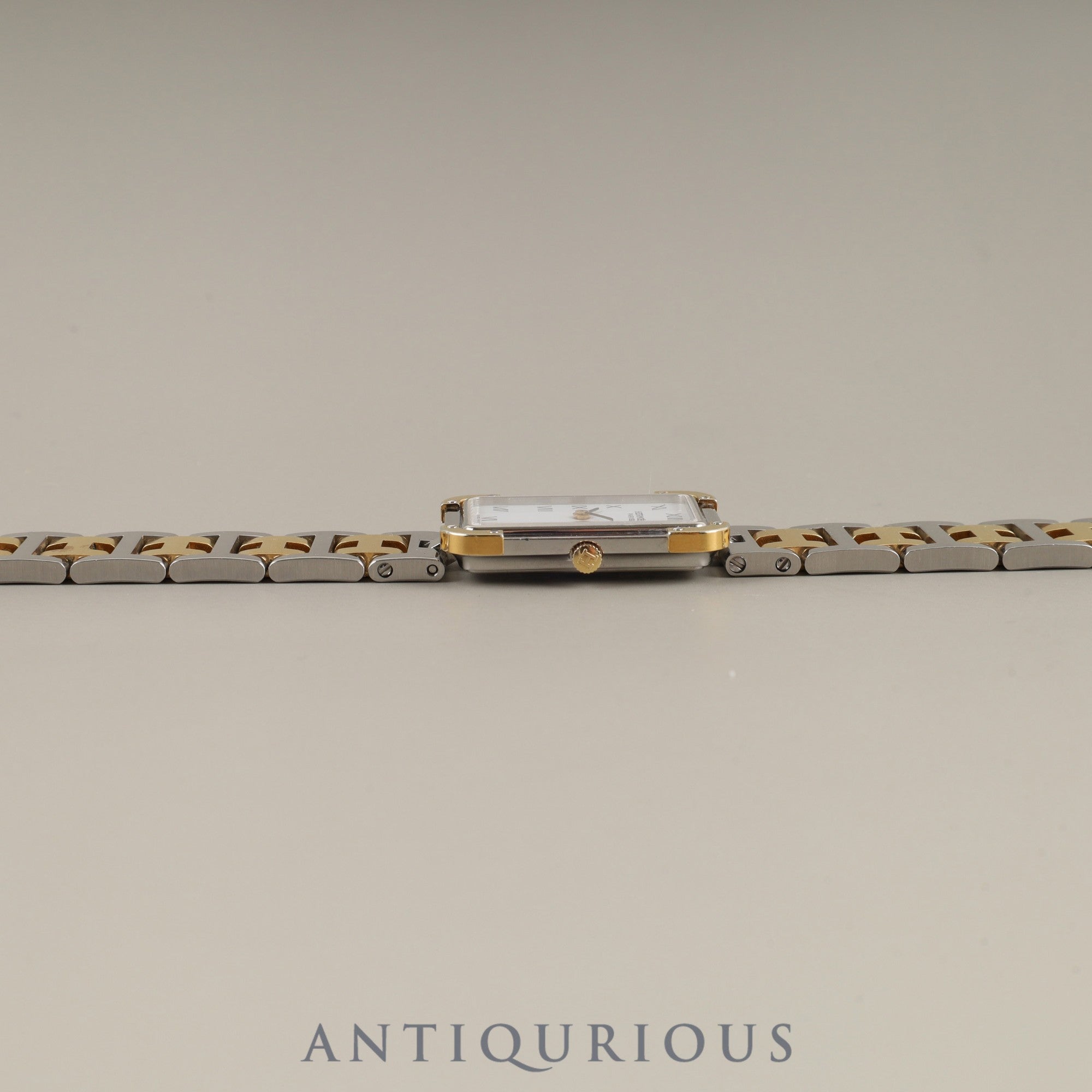 Hermes Cloajour 75.03 Quartz Cal.976.001 SS/GP SS/GP White Dial Warranty (1994) Box Booklet Overhauled