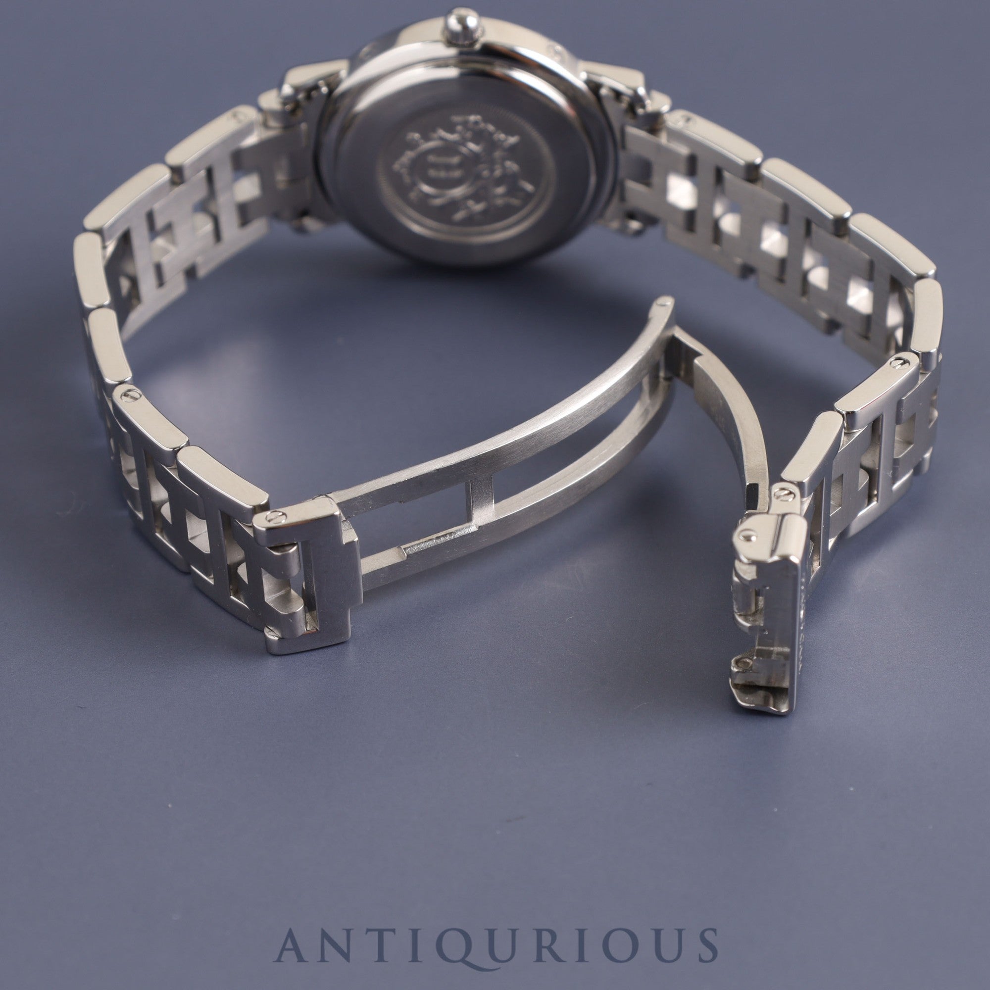 Hermes Clipper CL4.210 Quartz SS SS White Arabic Dial 24.0mm Box Warranty (2003) Overhauled