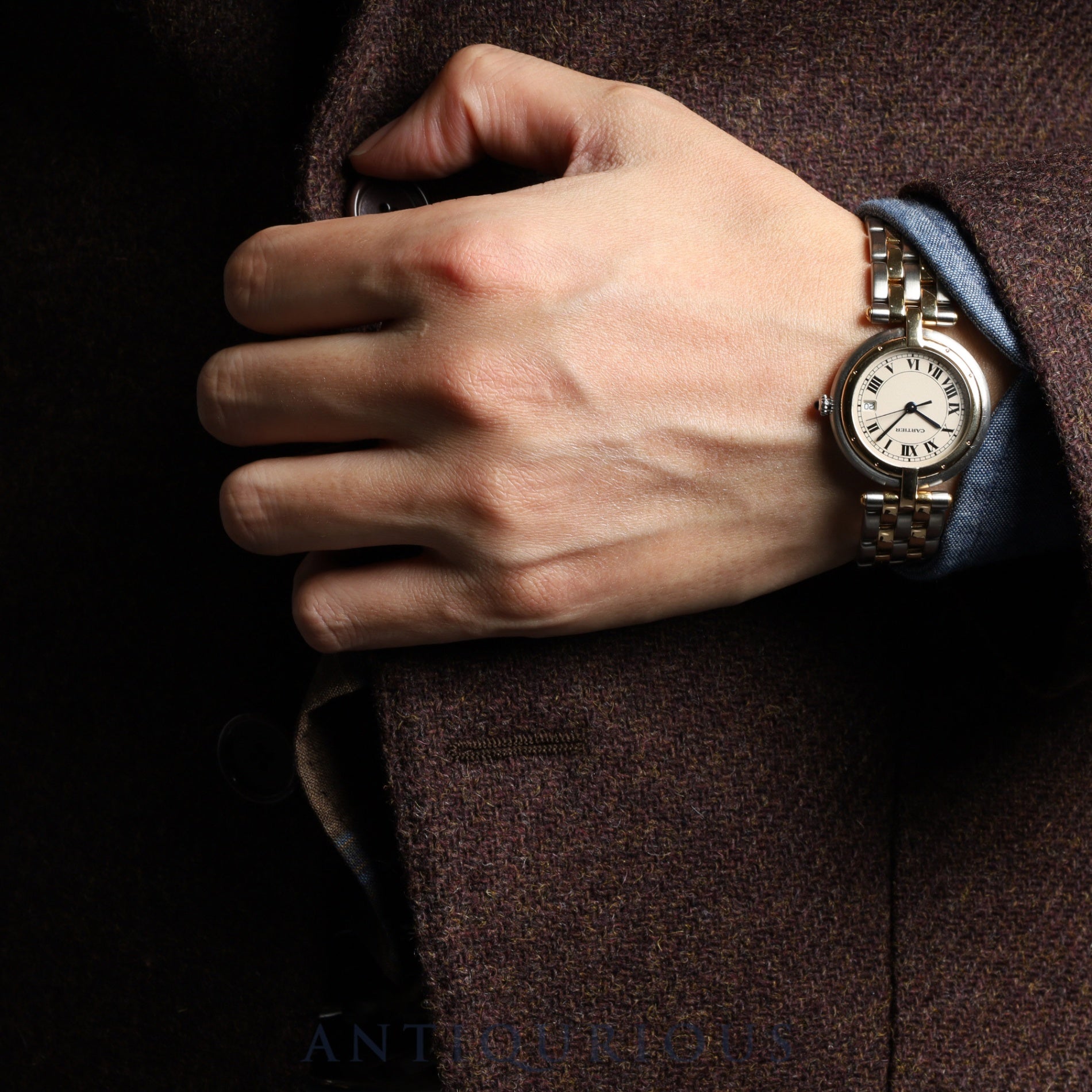 カルティエ パンテール ヴァンドーム LM 83084242 / 183964 クォーツ SS / YG ホワイトローマン文字盤 冊子 カルティエブティックにてコンプリートサービス(フルメンテナンス)済み