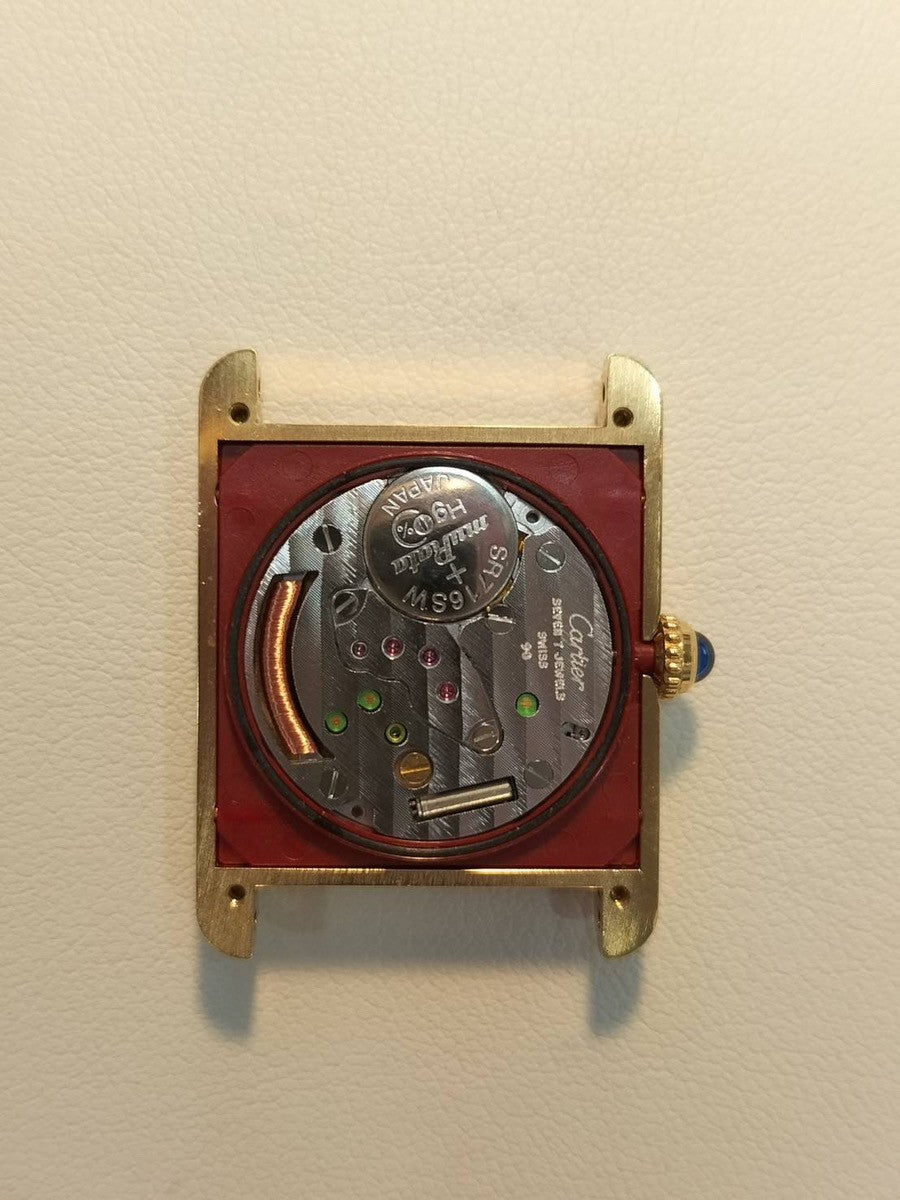 カルティエ マストタンク LM W1002753 / 590005 クォーツ Cal.90 SV925 革 純正尾錠(GP)アイボリーローマン文字盤 オーバーホール済み