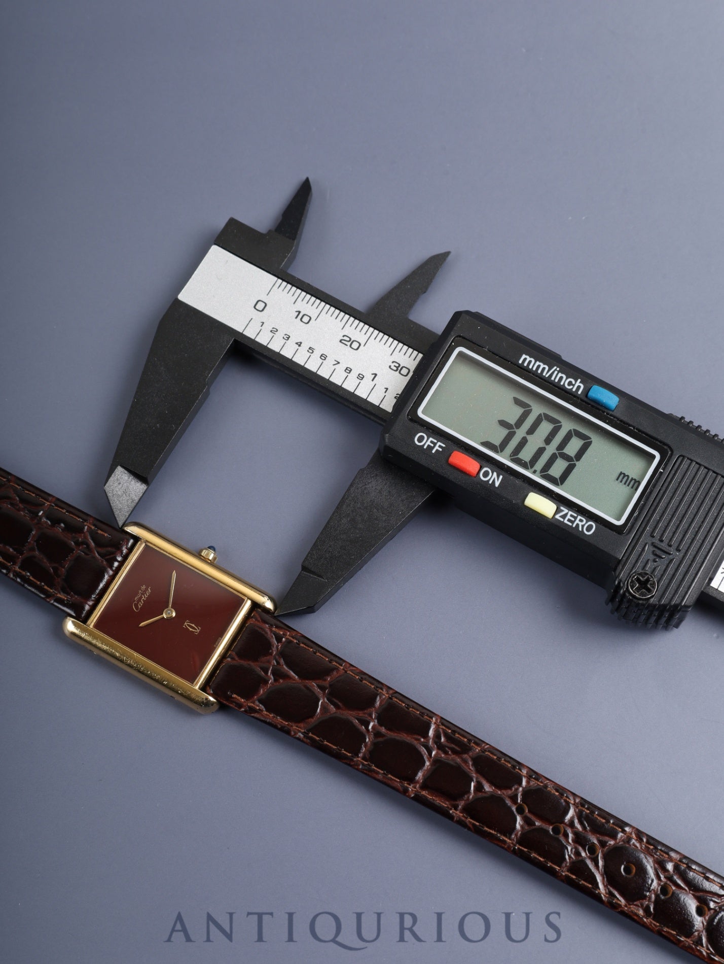 Cartier Must Tank LM 6 81006 Quartz Cal.690 SV925 Leather Genuine Pin Buckle (GP) Garnet Dial Bordeaux Dial (SWISS marking) Overhauled