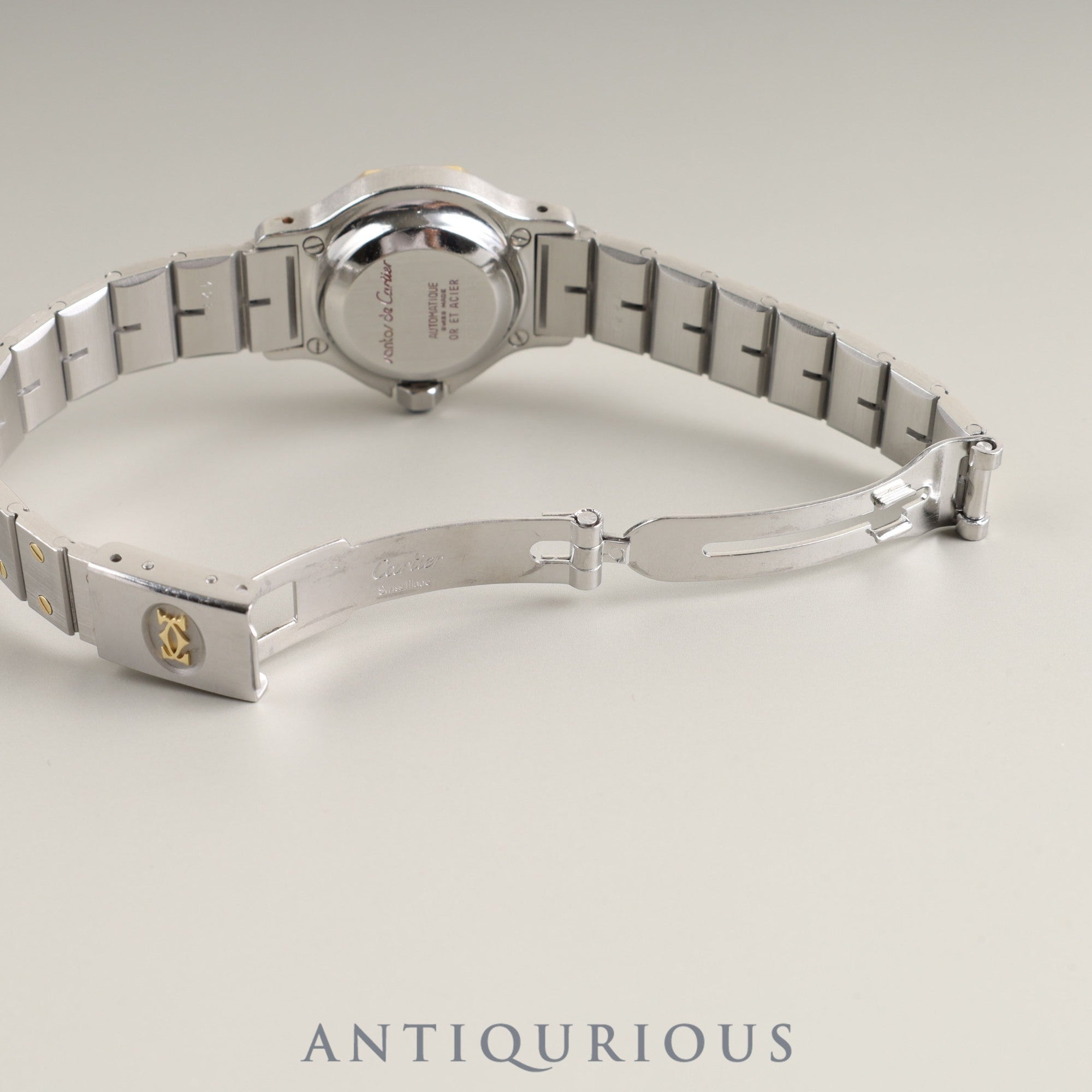 Cartier Santos Octagon SM 2039488 / 0907 Automatic SS/YG SS/YG Grey ghost dial Overhauled Bracelet cleaned by Cartier