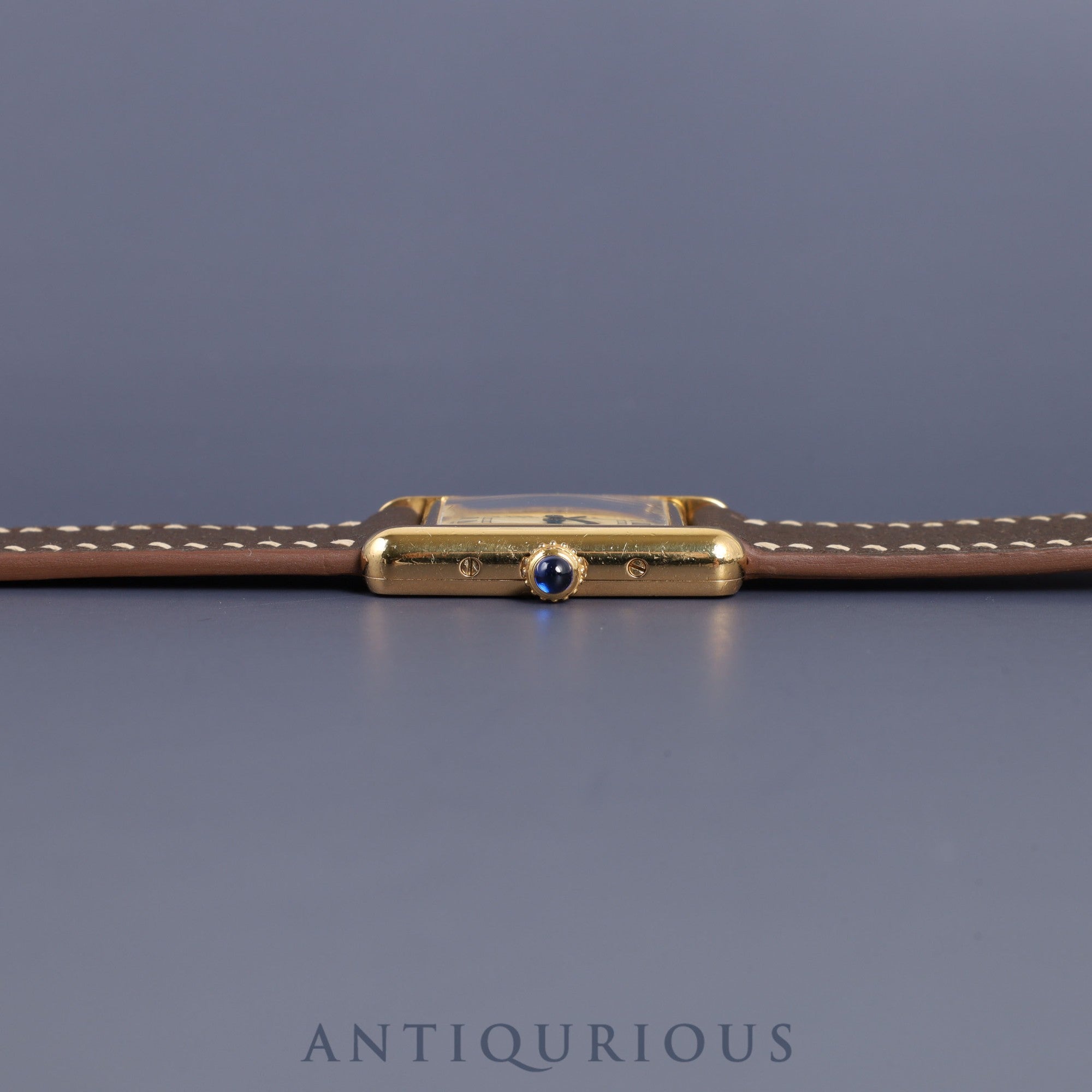 カルティエ マストタンク SM 5057001 クォーツ Cal.057 SV925 革 純正尾錠(GP)アイボリーローマン文字盤オーバーホール済み 新品仕上げ済み