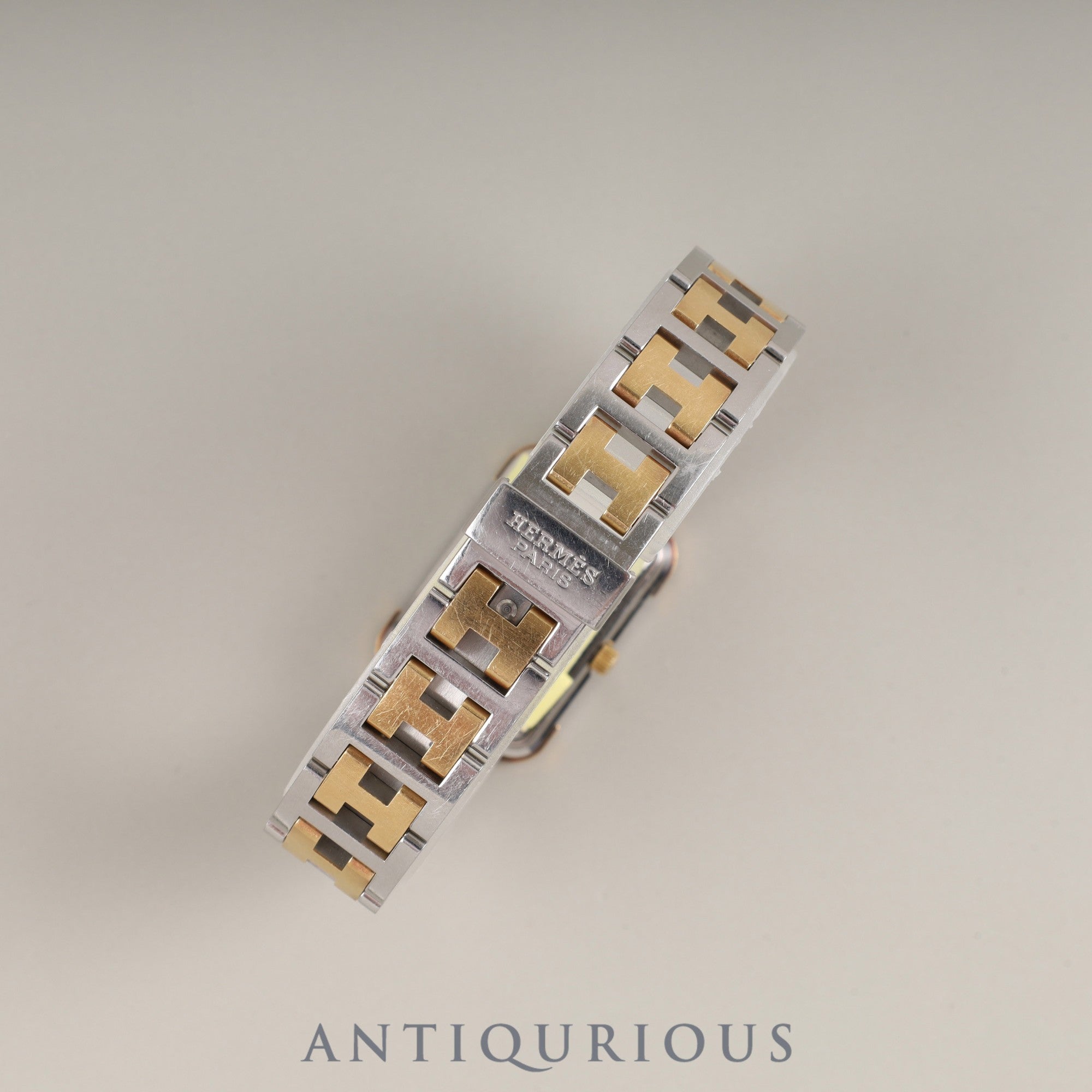 エルメス クロアジュール CR1.220 クォーツ Cal.976.001 SS/GP SS/GP ホワイト文字盤 箱 保証書(2000年) オーバーホール済み