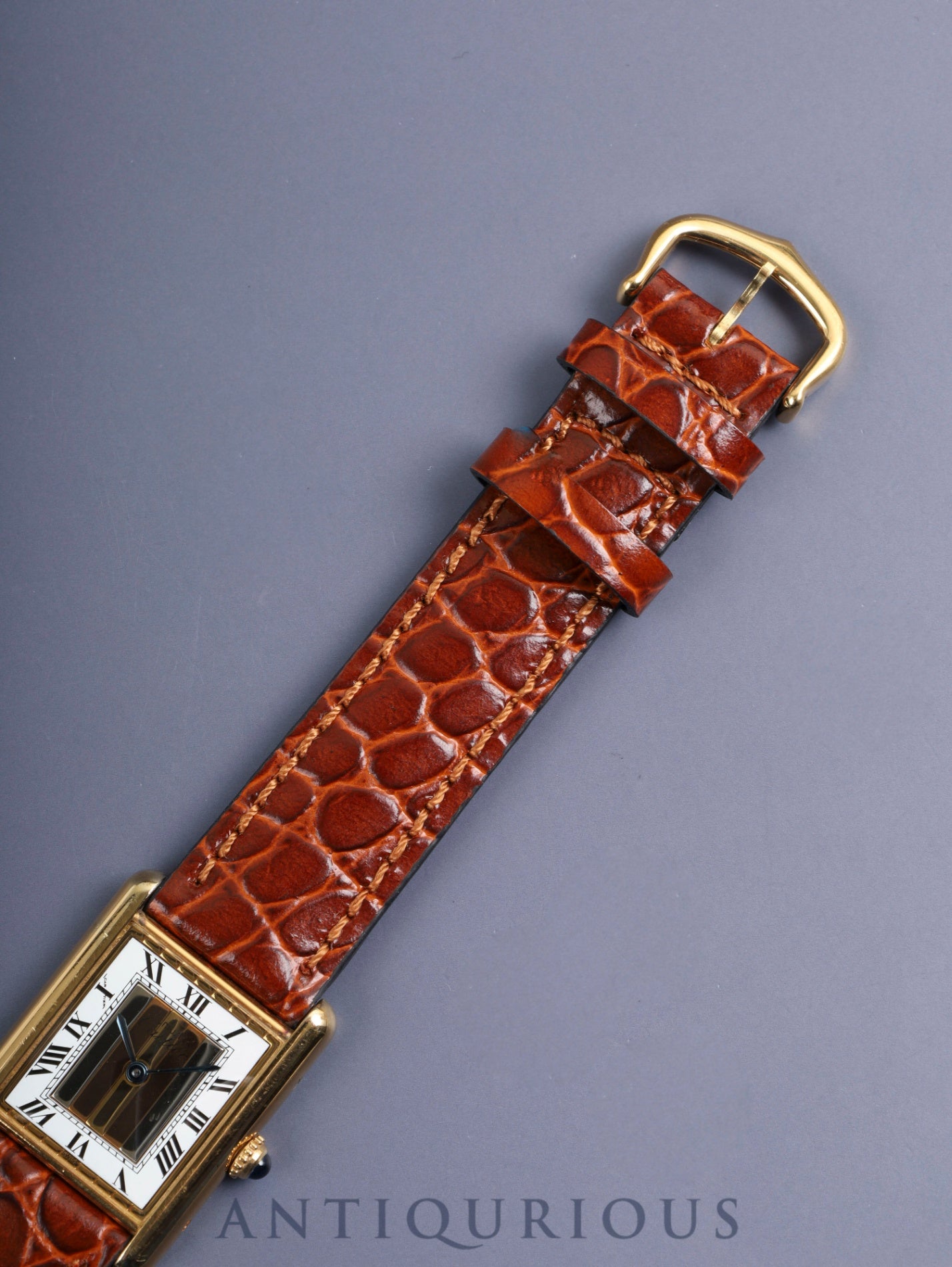 カルティエ マストタンク LM 590005 クォーツ Cal.690 SV925 革 純正尾錠(GP)フロントトリニティ文字盤(SWISS表記) 箱 冊子 保証書 オーバーホール済み