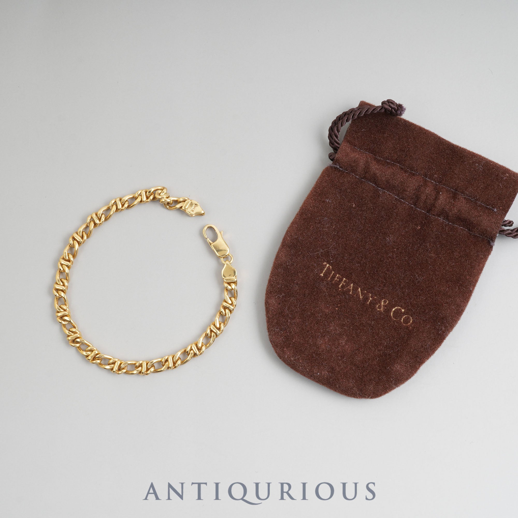 Tiffany&Co. ティファニー T TWO ダブルチェーン ブレスレット 750YG 