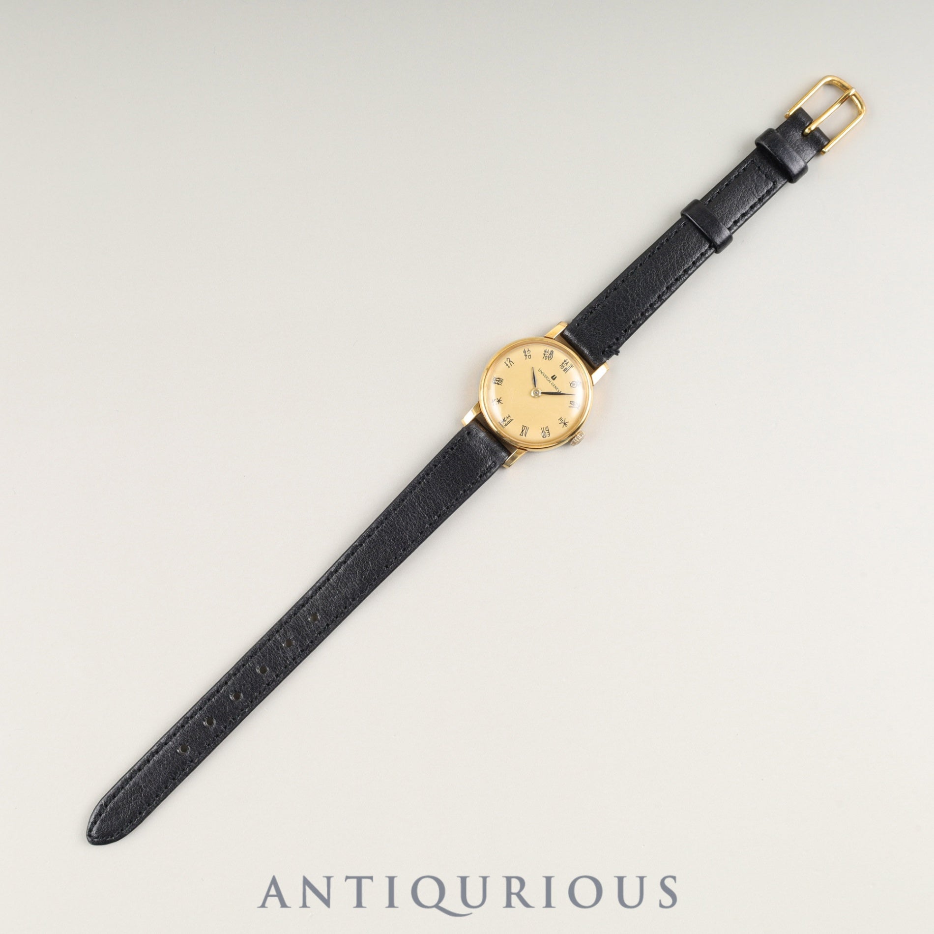 ユニバーサル・ジュネーブ ラウンド 542605 手巻き GP 革 社外尾錠(GP)シャンパン文字盤 オーバーホール済み