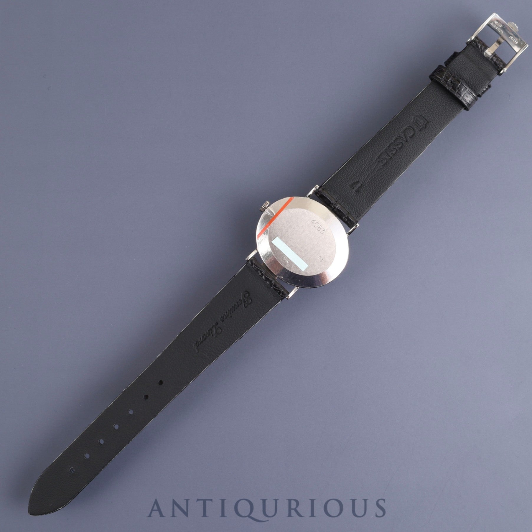 Rolex Cellini 4083 Manual winding Cal.1601 750 Leather Genuine buckle (SS) Blue gradient dial No. 43 (1975) Overhauled