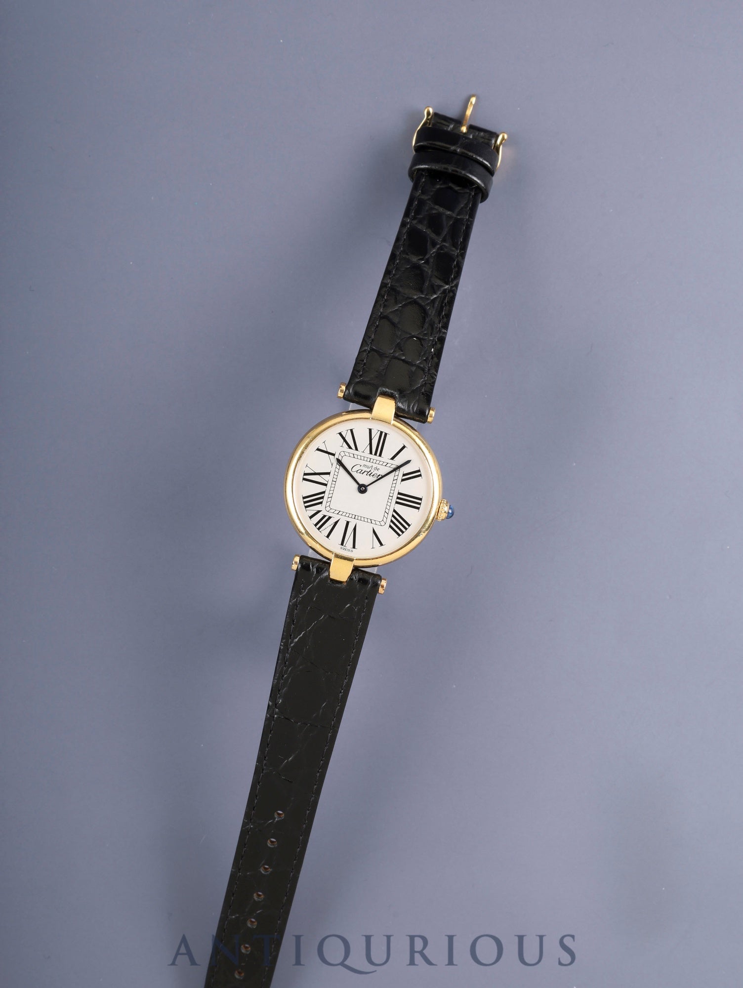 カルティエ マスト ヴァンドーム VLC LM 590003 クォーツ Cal.90 SV925 革 純正尾錠(GP) オパラン文字盤 オーバーホール済み