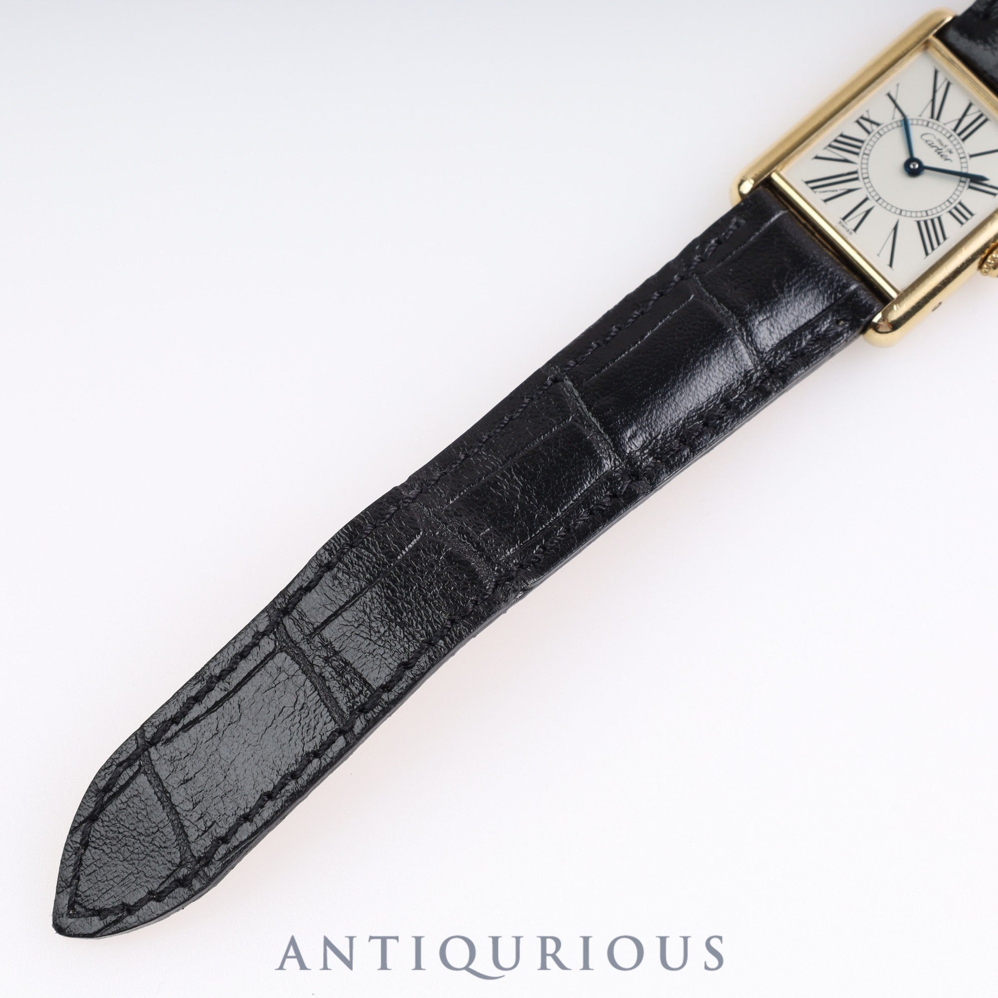 Cartier Must Tank LM QZ W1005654 590005 SV925 Leather Genuine Buckle Opalan Dial