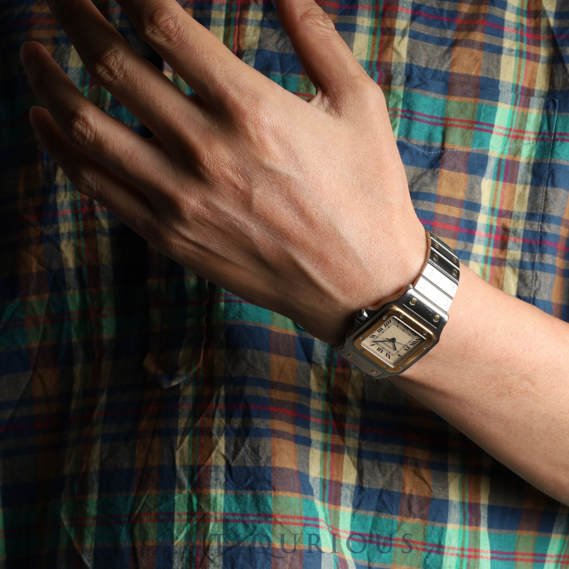 カルティエ サントス ガルベ LM 20011C4 / 187901 クォーツ Cal.687 SS/YG SS/YG ホワイトローマン文字盤 オーバーホール済み