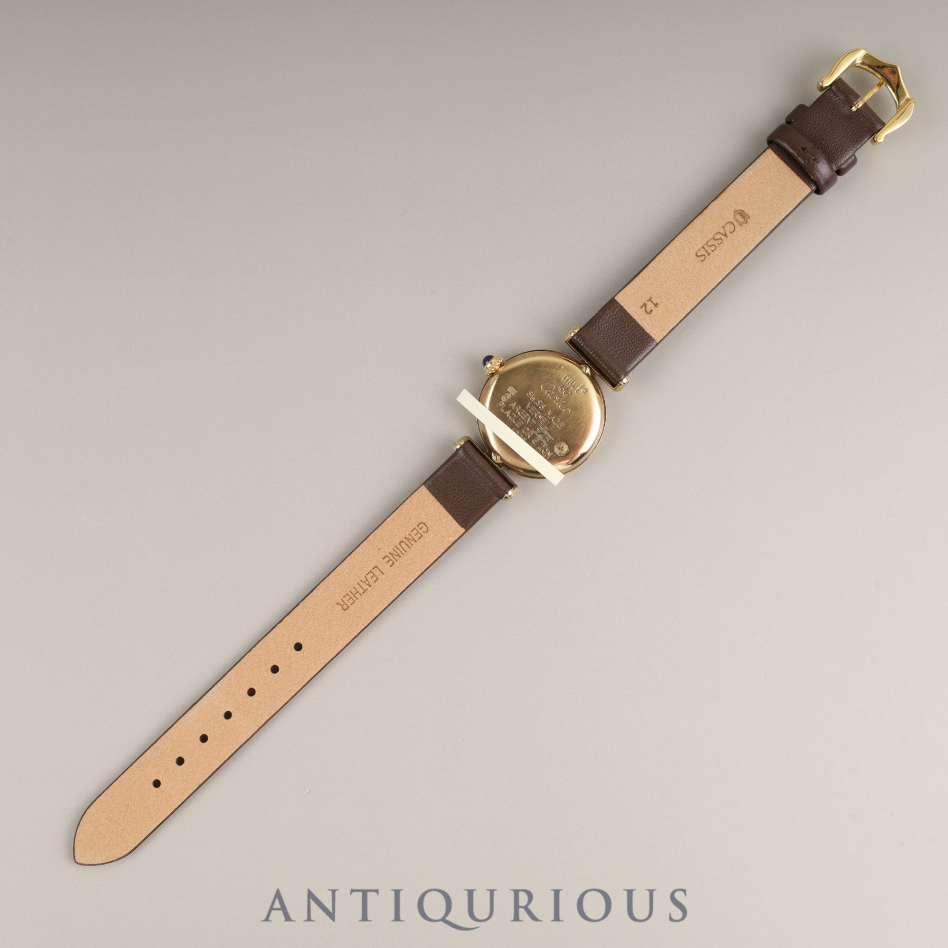 カルティエ マストコリゼ W1009954 / 1902 クォーツ Cal.690 SV925 革 純正尾錠(GP)ホワイト飛びローマンCC文字盤 オーバーホール済み