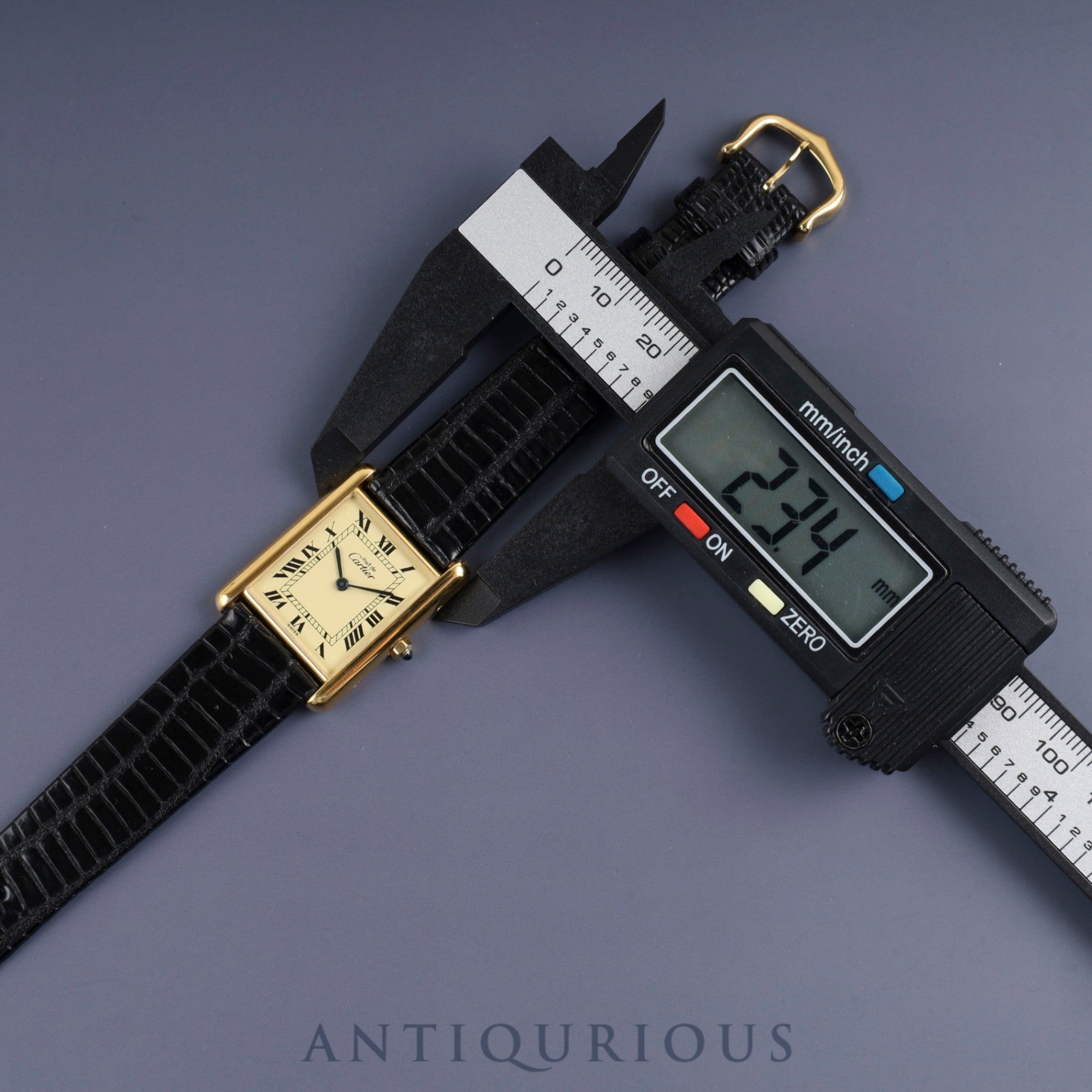 カルティエ マストタンク LM 6 81006 クォーツ Cal.81 925 革 純正尾錠(GP)アイボリーローマン文字盤 オーバーホール済み 新品仕上げ済み