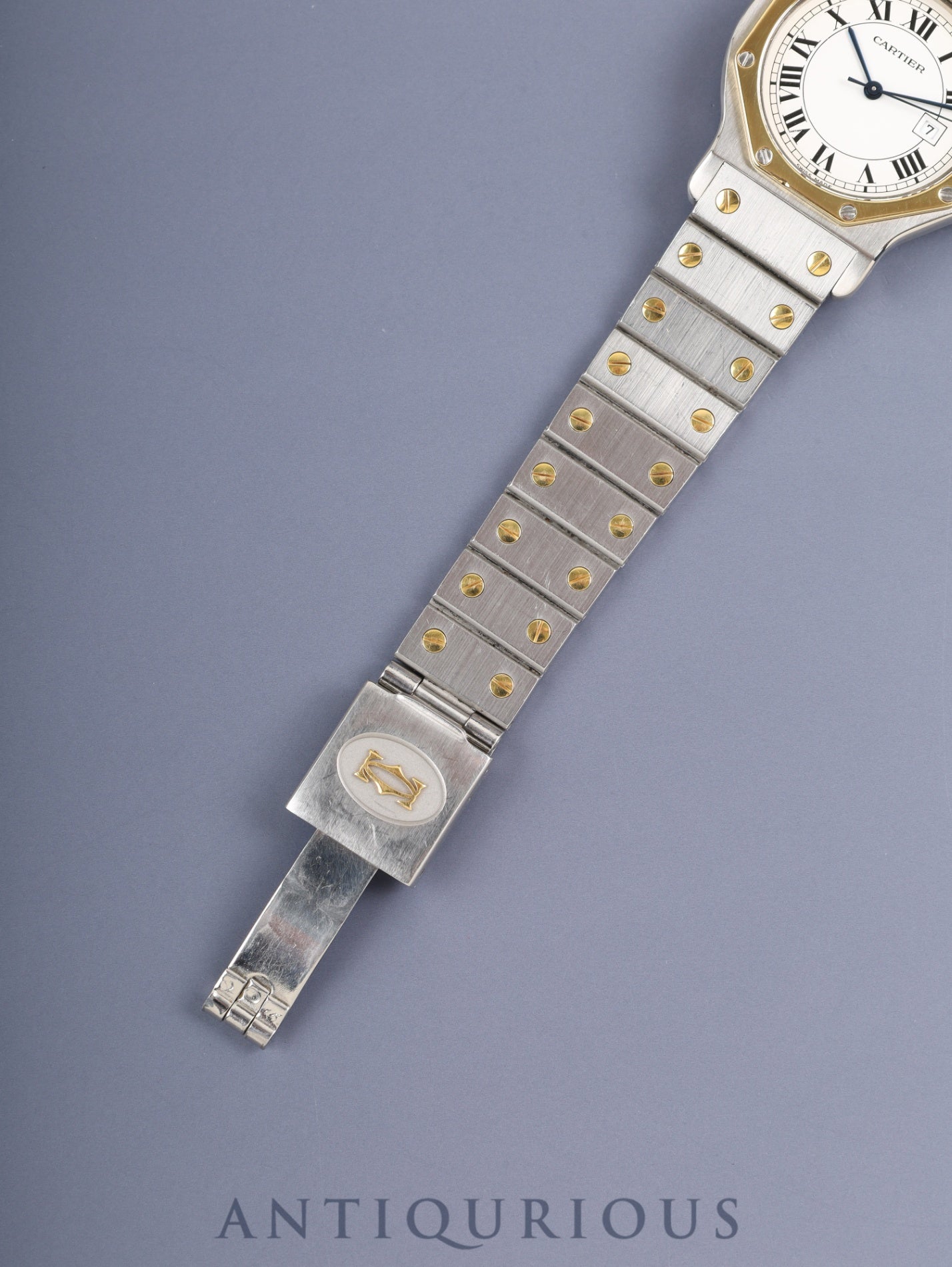 Cartier Santos Octagon LM 81037288 / 2966 Automatic SS/YG SS/YG White Roman Dial (SWISS MADE) Booklet International Lifetime Guarantee (1981) Complete Service (Full Maintenance) completed at Cartier Boutique on 2023/11/17