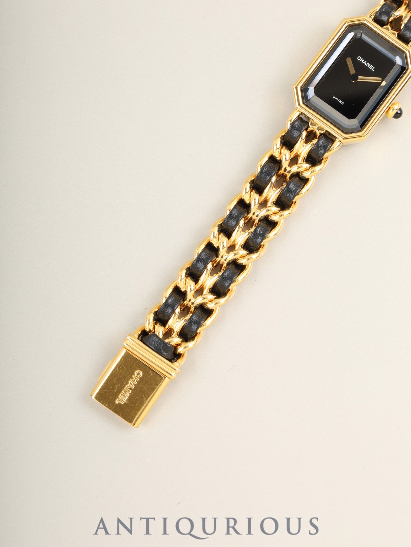 Chanel Premiere M H0001 Quartz Cal.976.001 GP GP/Leather Black Dial Case Service Warranty (February 2026) Overhauled