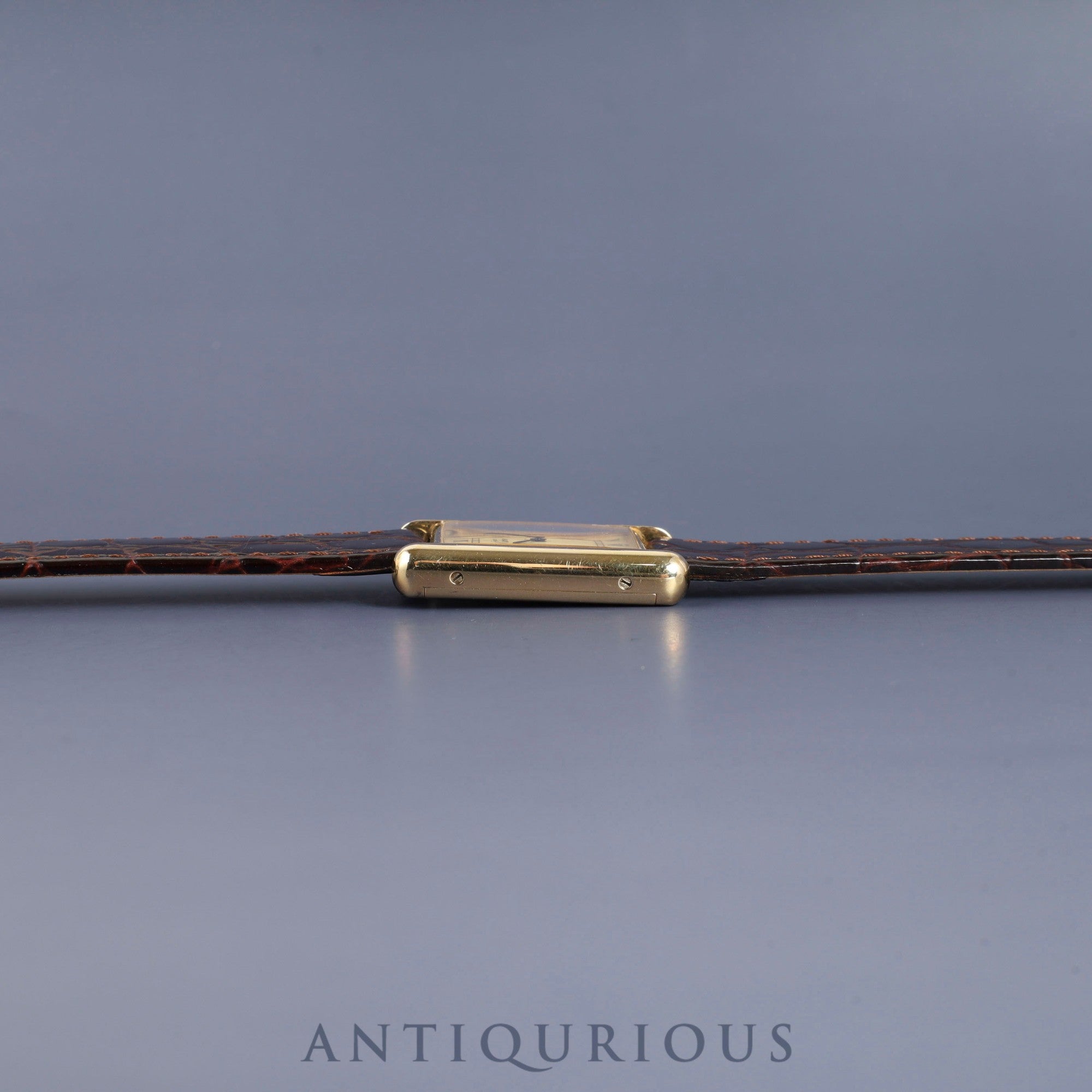 Cartier Must Tank LM Manual Winding SV925 Leather Watch with Genuine GP Buckle, Ivory Roman Dial, Overhauled