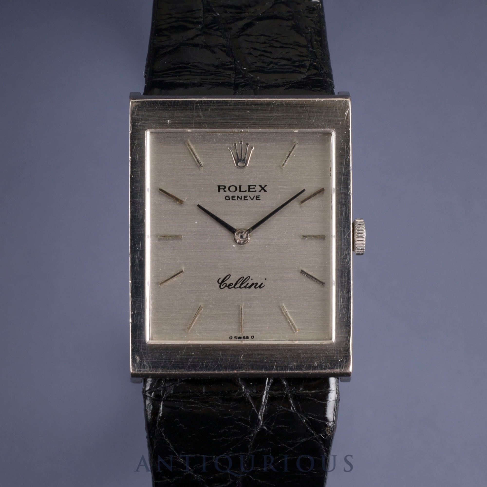 Rolex Cellini 4014 Manual winding Cal.1600 750 Leather Genuine buckle (GP) Silver dial No. 39 (1973) Overhauled