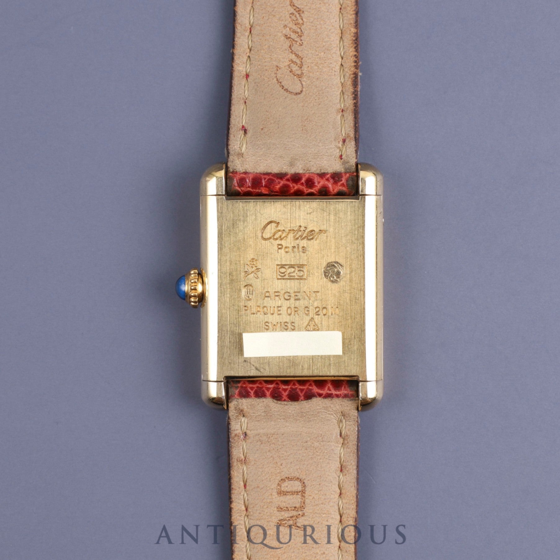 Cartier Must Tank SM Manual winding Cal.78-1 SV925 Genuine leather strap Genuine buckle (GP) Bordeaux dial 1976-early 1980s Overhauled