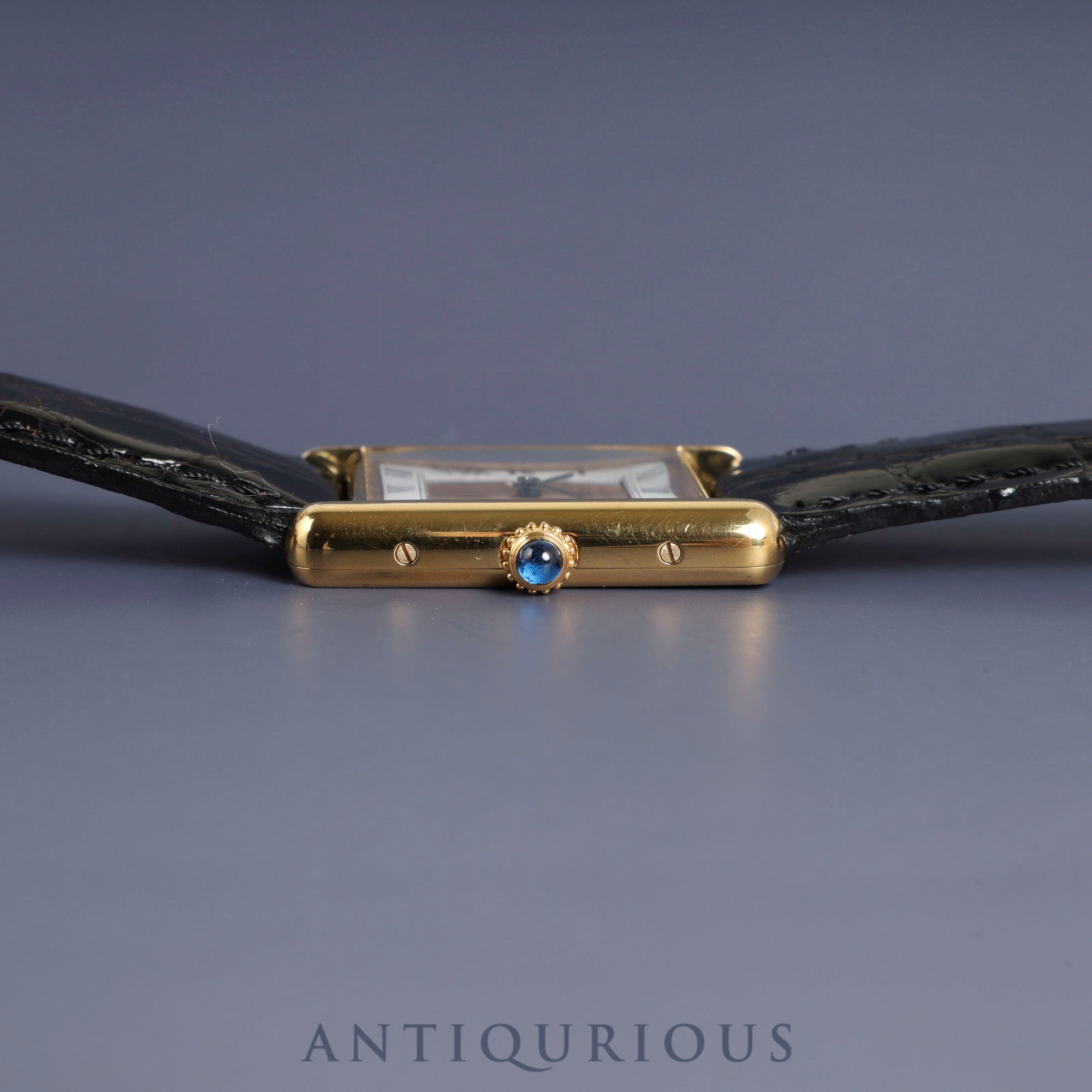Cartier Must Tank LM 590005 Quartz Cal.90 SV925 Leather Genuine Buckle (GP) Front Trinity Dial Warranty (no date) Overhauled