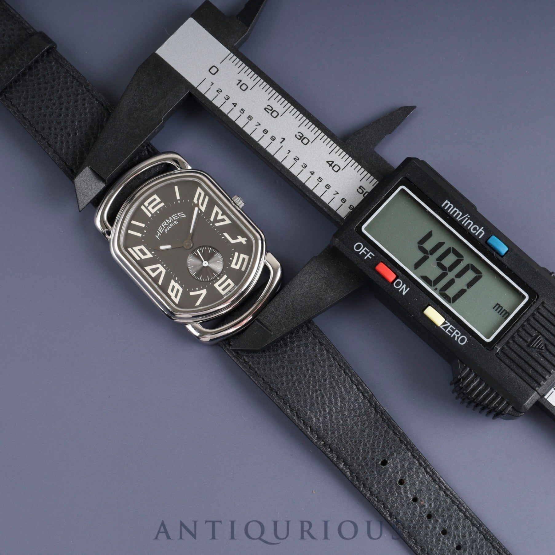 エルメス ラリー RA1.810 クォーツ Cal.980.163 SS 純正革ベルト(□J刻印:2006年) 純正尾錠(SS) グレー文字盤 冊子 オーバーホール済み