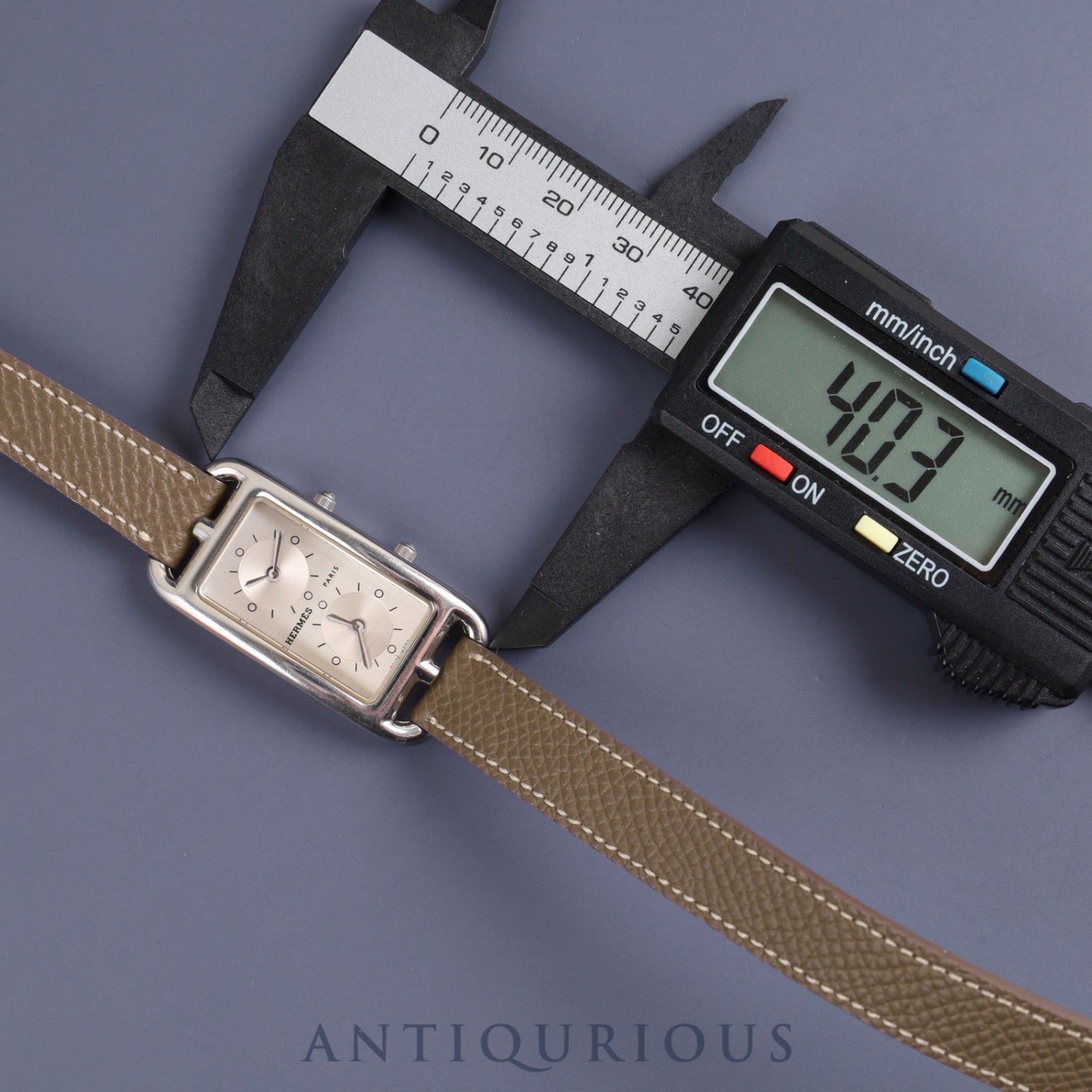 Hermes Cape Cod Dezone CC3-210 Quartz Cal.E01001 SS Leather Genuine Buckle (SS) Silver Dial Box Warranty (2014) Overhauled