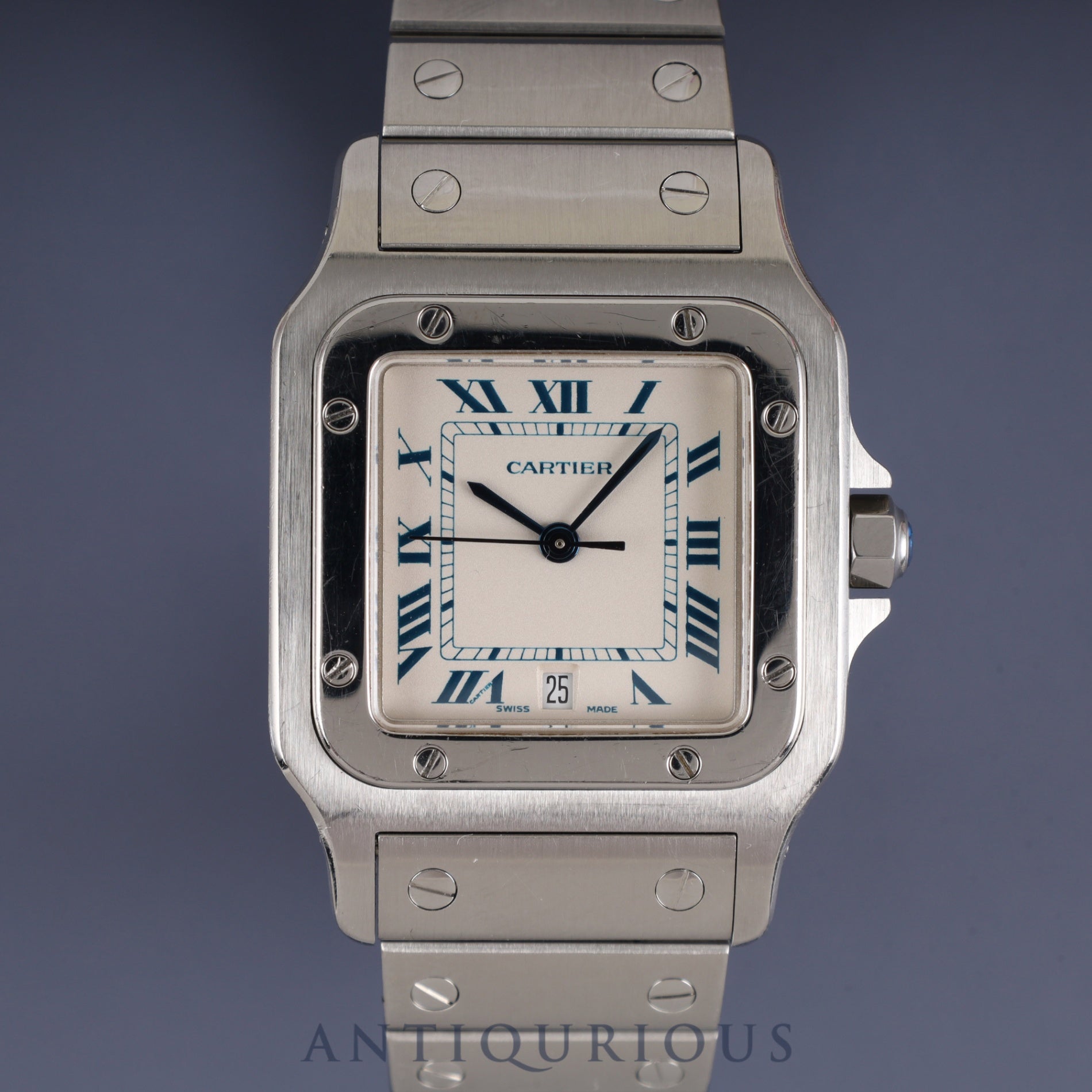 Cartier Santos Galbee LM W20018D6 / 1564 Quartz Cal.687 Stainless Steel White Dial Overhauled