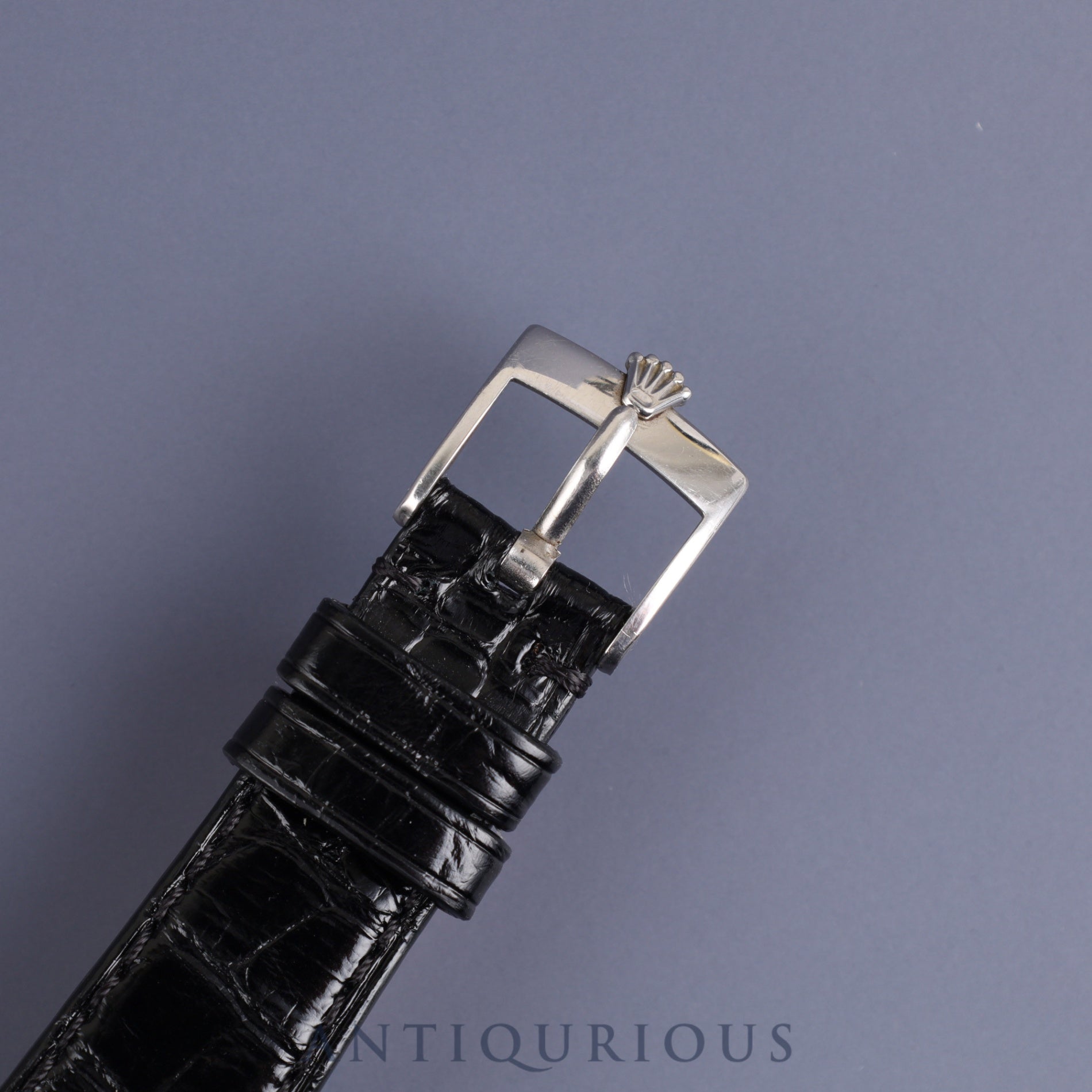 Rolex Cellini 3805 Manual winding Cal.1600 750WG Leather Genuine buckle (SS) Grey dial No. 27 (1969) Overhauled