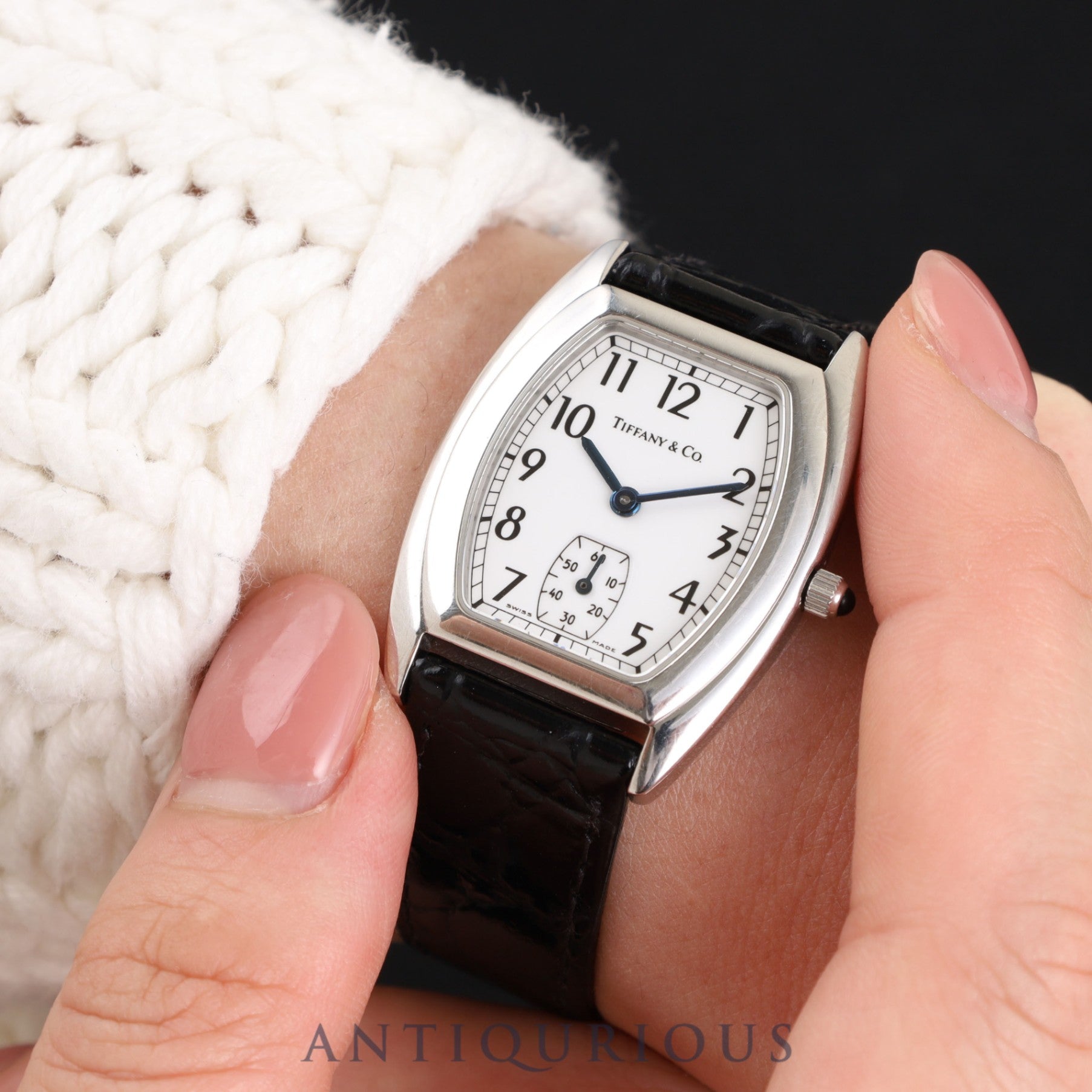 ティファニー クラシックトノー スモールセコンド 515.1016 クォーツ Cal.980.163 SS 革 純正尾錠(SS)ホワイト文字盤 オーバーホール済み