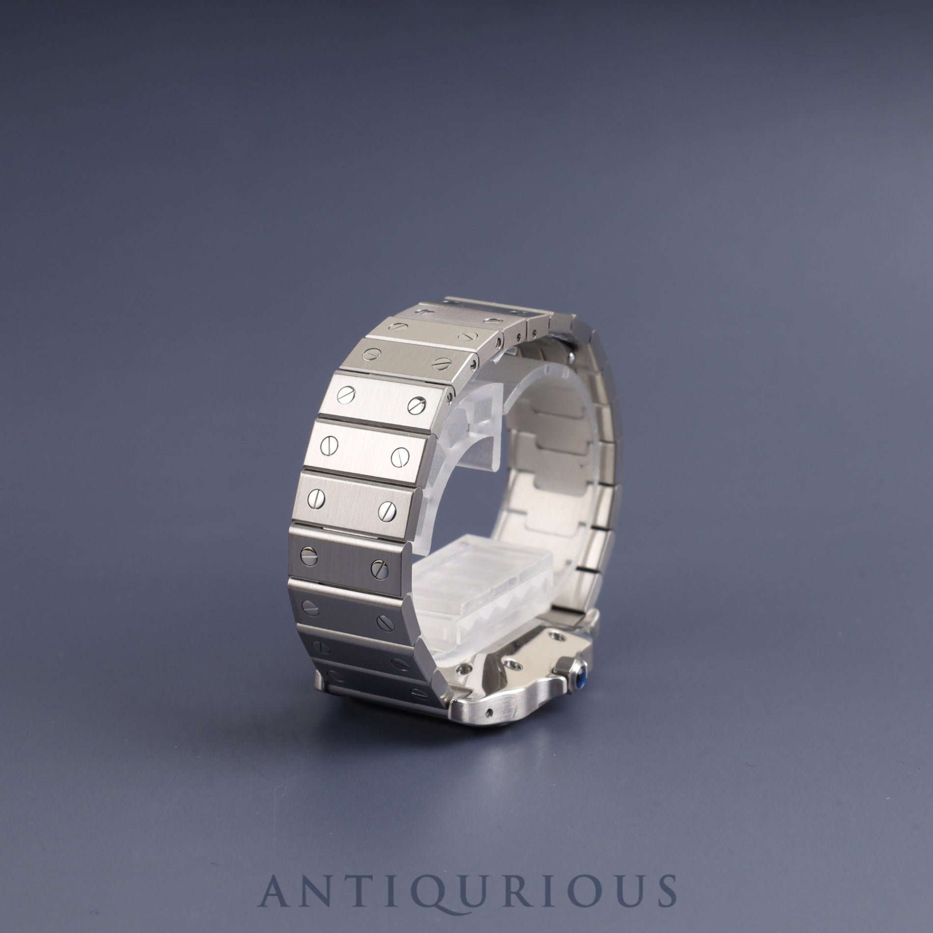 Cartier Santos Galbee LM 2960 Automatic Stainless Steel Watch with White Roman Dial. Completely serviced at a Cartier boutique.