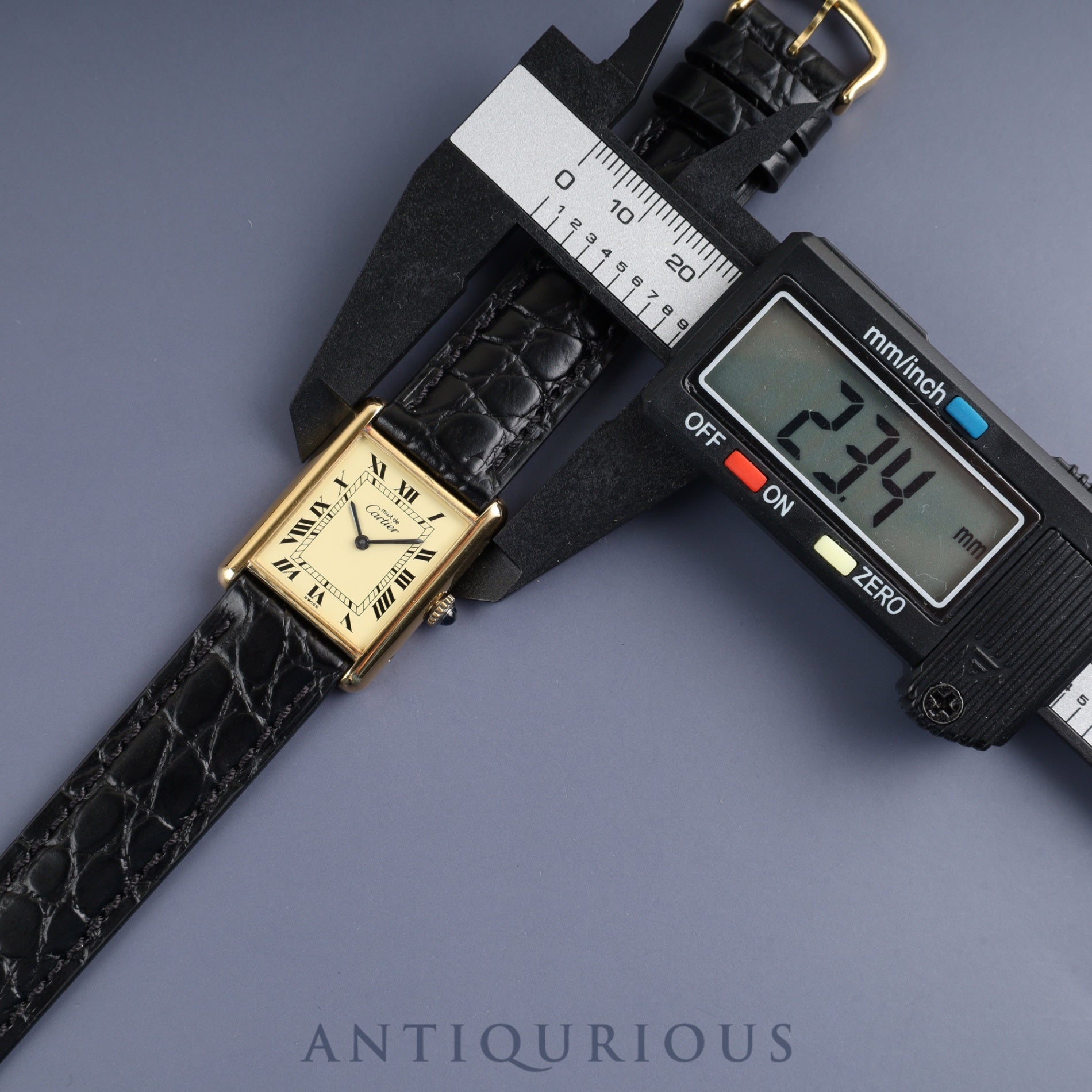 Cartier Must Tank LM Manual Winding SV925 Leather Watch with Genuine GP Buckle, Ivory Roman Dial, Overhauled