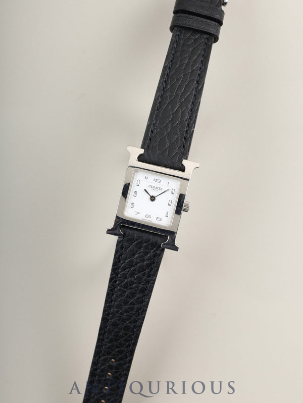 エルメス Hウォッチ HH1.210 クォーツ SS 革 純正尾錠(SS) ホワイト文字盤 純正革ベルト(□P刻印:2012年) オーバーホール済み