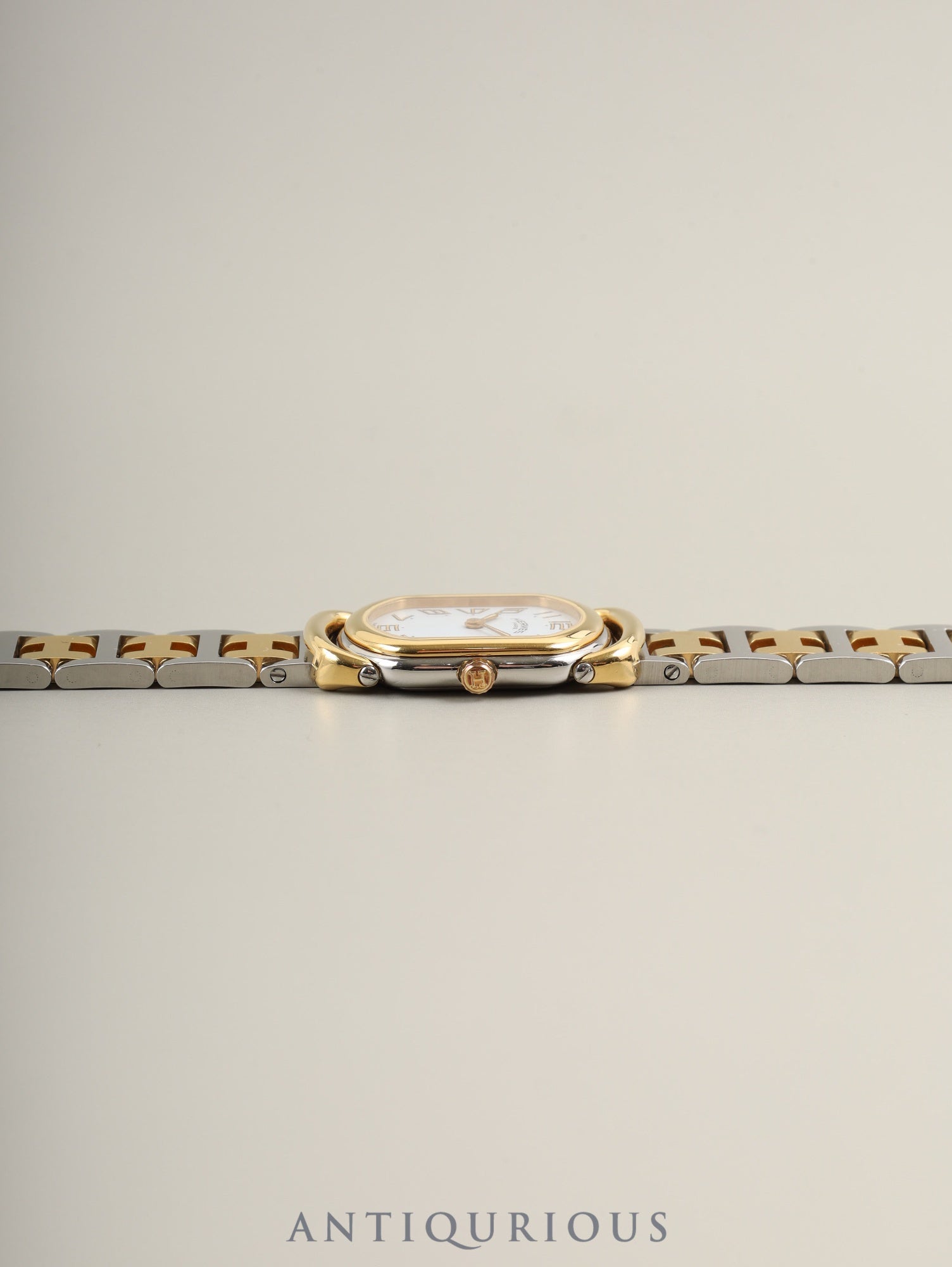 エルメス ラリー クォーツ 77.03 Cal.976.001 SS/GP SS/GP ホワイト文字盤 ケース オーバーホール済み