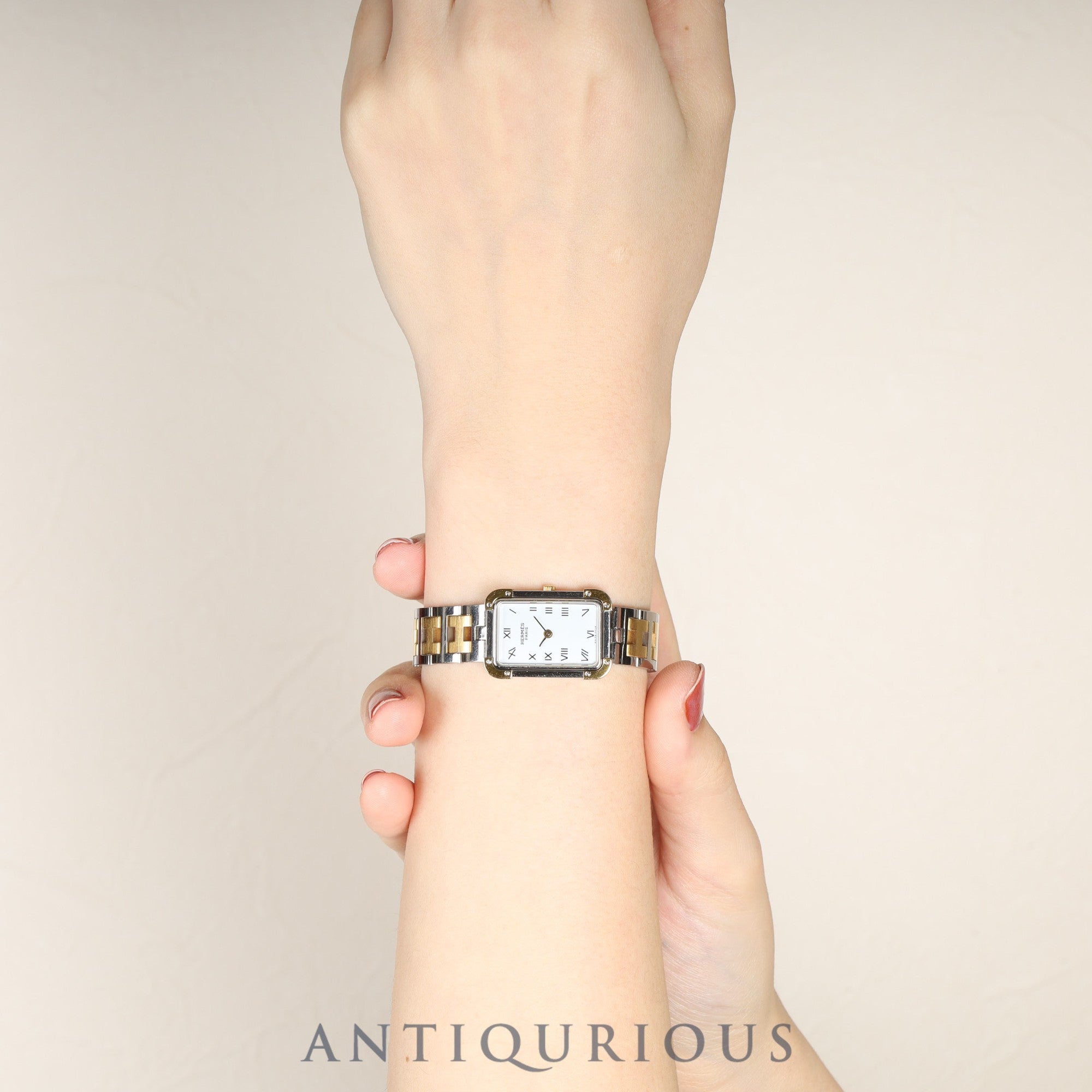 エルメス クロアジュール CR1.240 クォーツ Cal.976.001 SS/GP SS/GP ホワイト文字盤 オーバーホール済み