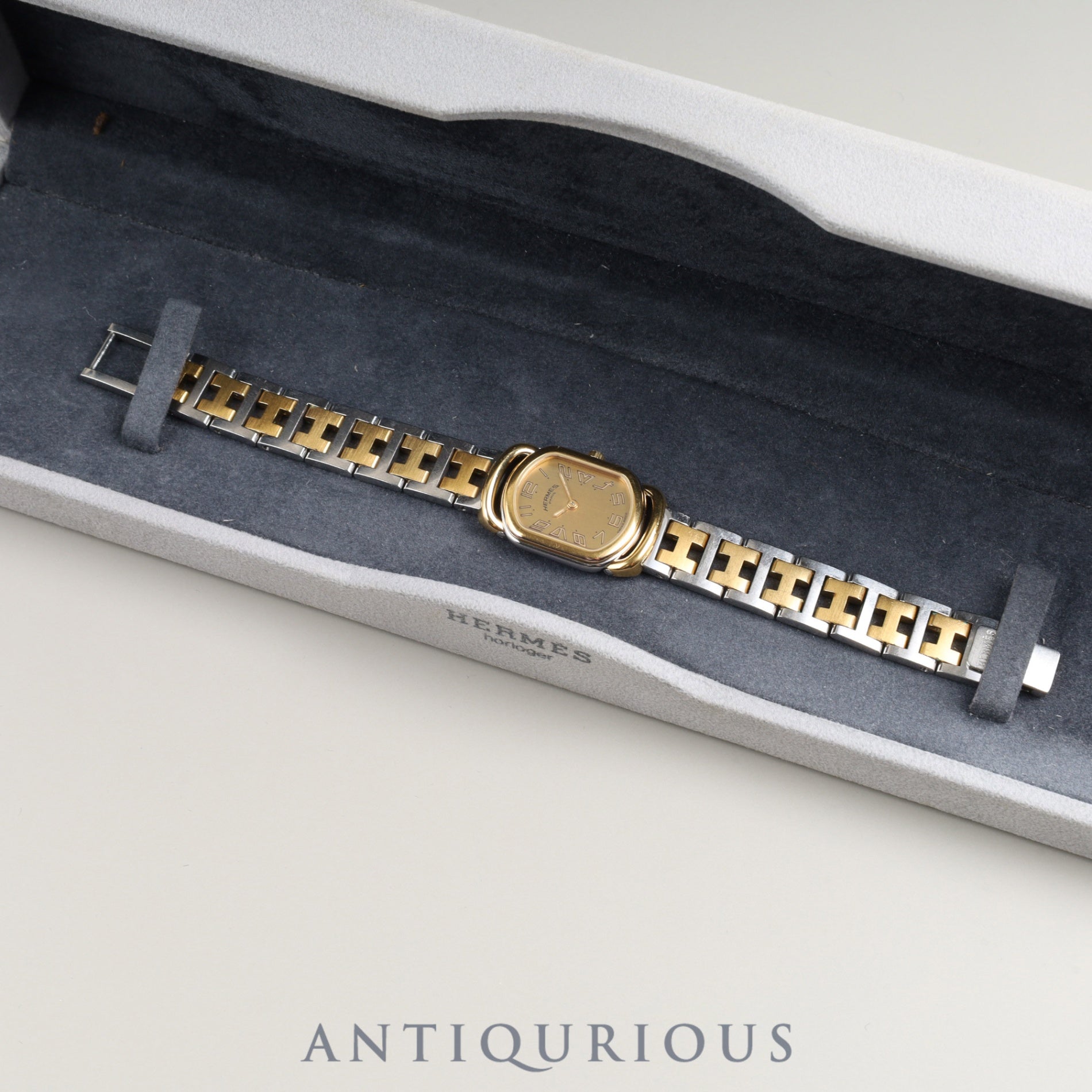 エルメス ラリー 77.03 クォーツ Cal.976.001 SS/GP SS/GP ゴールド文字盤 ケース オーバーホール済み