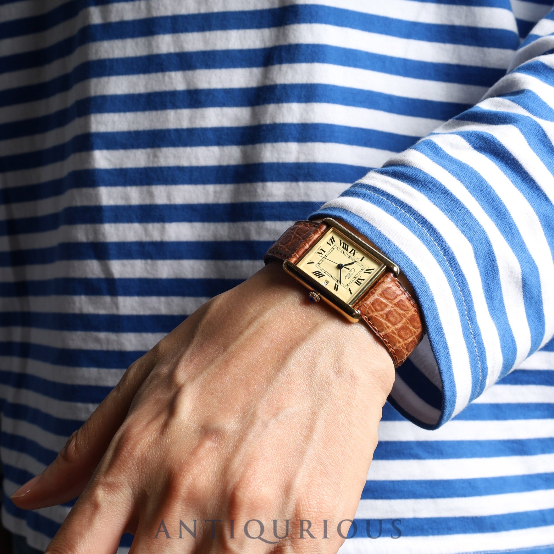 カルティエ マストタンク GM(XL)W1017454 / 2413 クォーツ Cal.687 SV925 純正革ベルト 純正Dバックル(GP)アイボリーローマン文字盤 1999年頃~2003年頃 オーバーホール済み