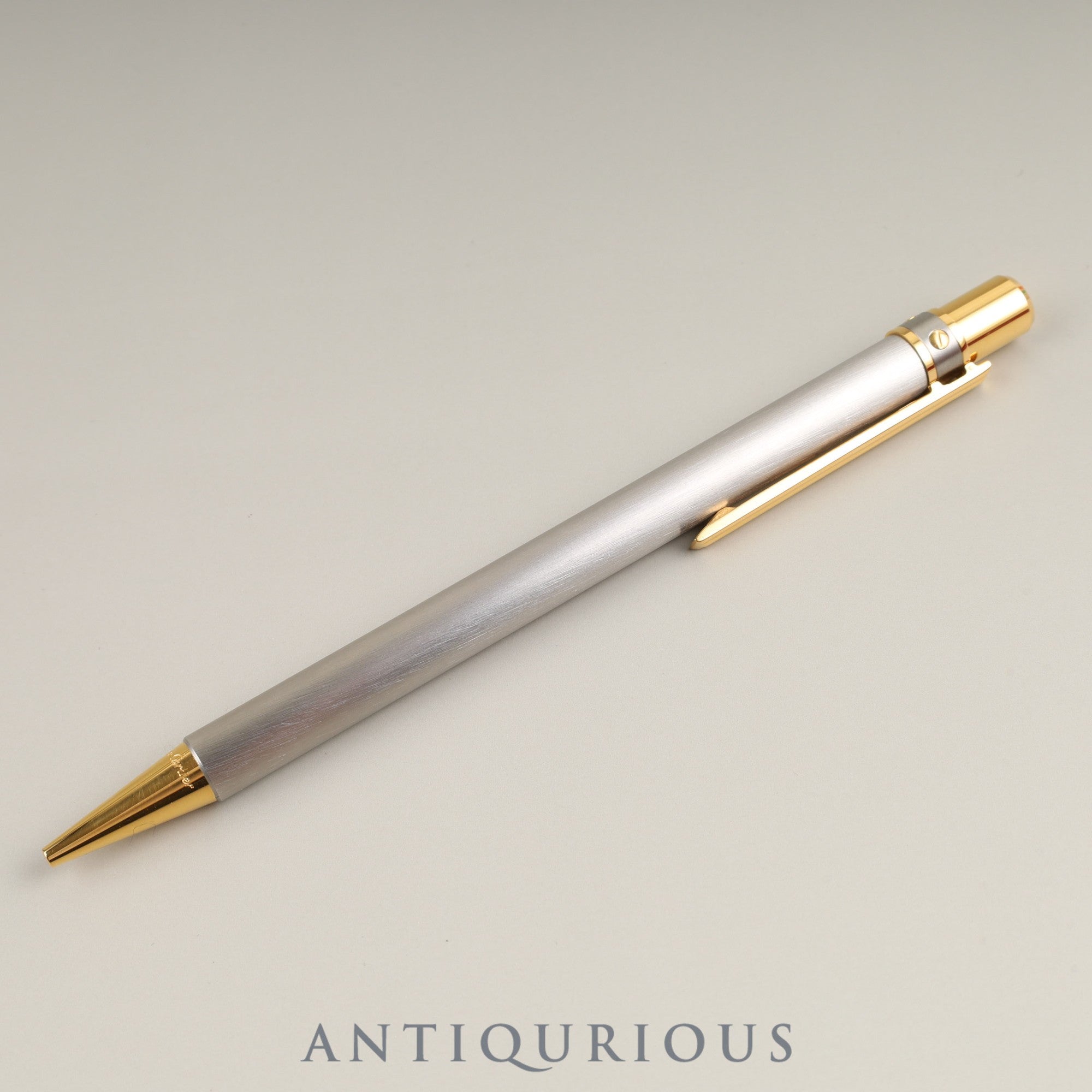 Cartier ballpoint pen Santos de twist type GP, box, warranty card (1994/personal name included), genuine replacement ink x 2 (black/blue)