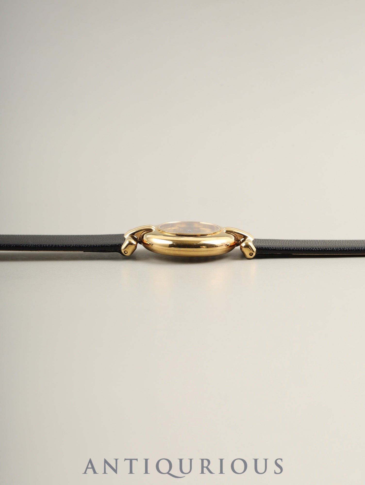 カルティエ マストコリゼ W1000553 / 590002 クォーツ SV925 革 純正ピンバックル(GP)ゴールド文字盤(SWISS MADE表記)箱 冊子 保証書(1991年 / 個人名記載あり)カルティエブティックにてコンプリートサービス済み