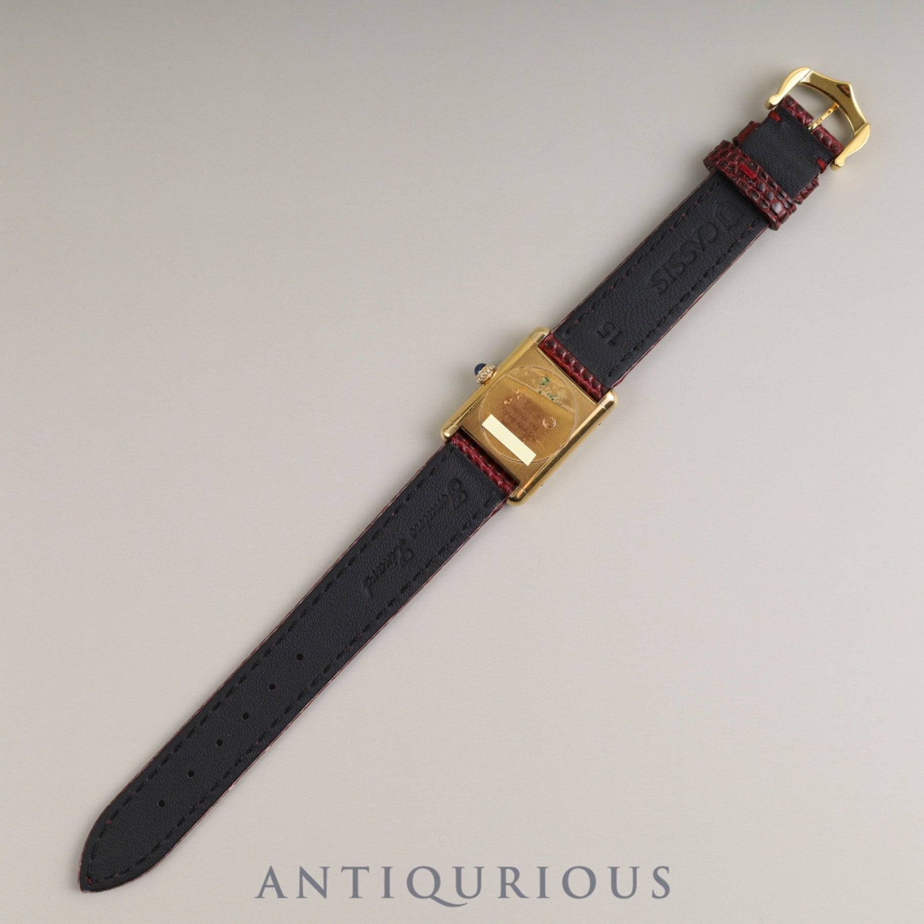 カルティエ マストタンク SM 手巻き Cal.78-1 SV925 革 純正尾錠(GP) ガーネットダイアル ボルドー文字盤 オーバーホール済み