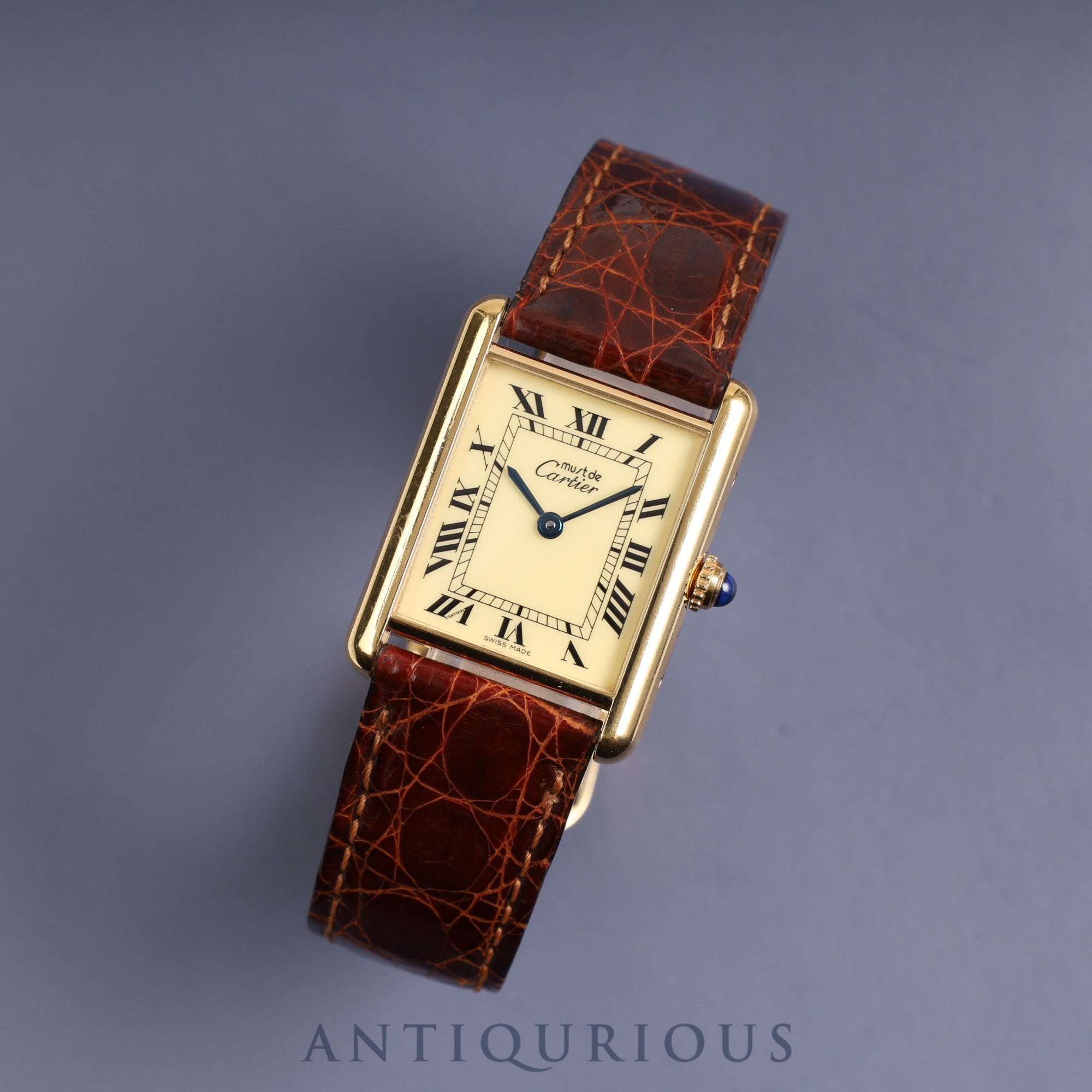 Cartier Must Tank LM Quartz 1615 Ivory Dial Box Complete Service