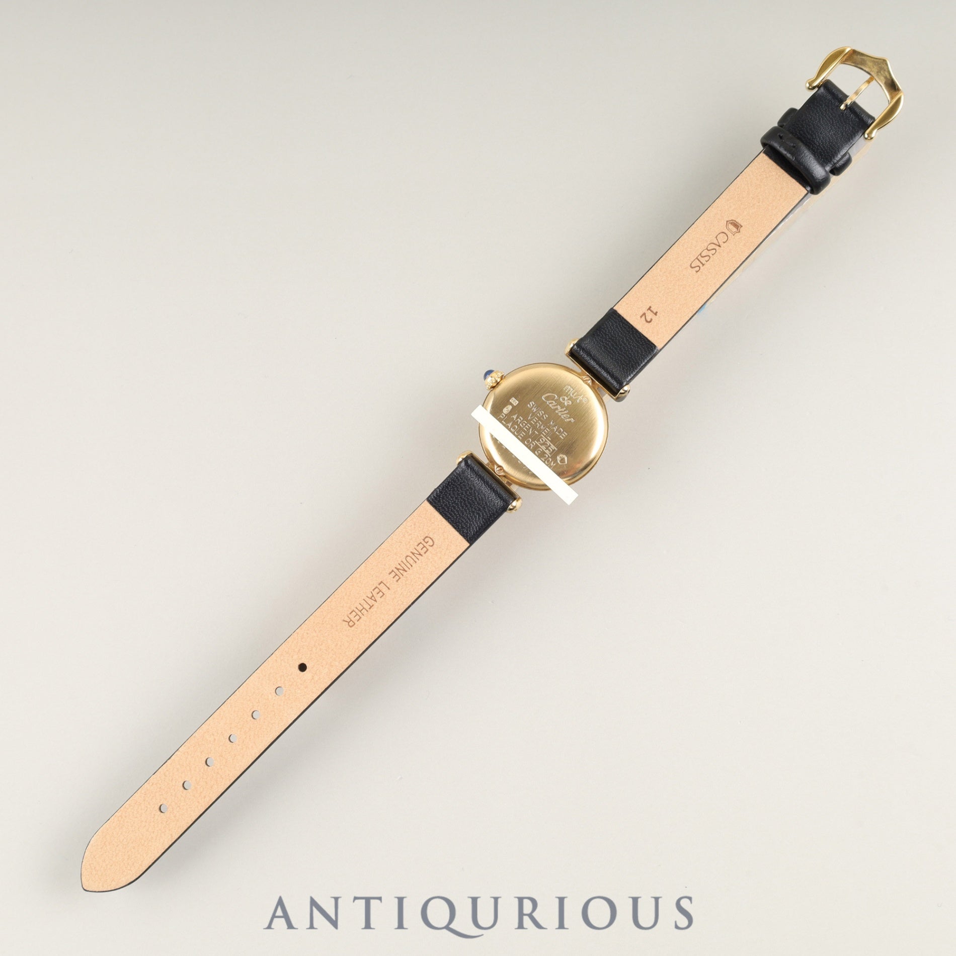 カルティエ マストコリゼ W1009954 / 1902 クォーツ SV925 革 純正尾錠(GP)ホワイト飛びローマンCC文字盤 オーバーホール済み