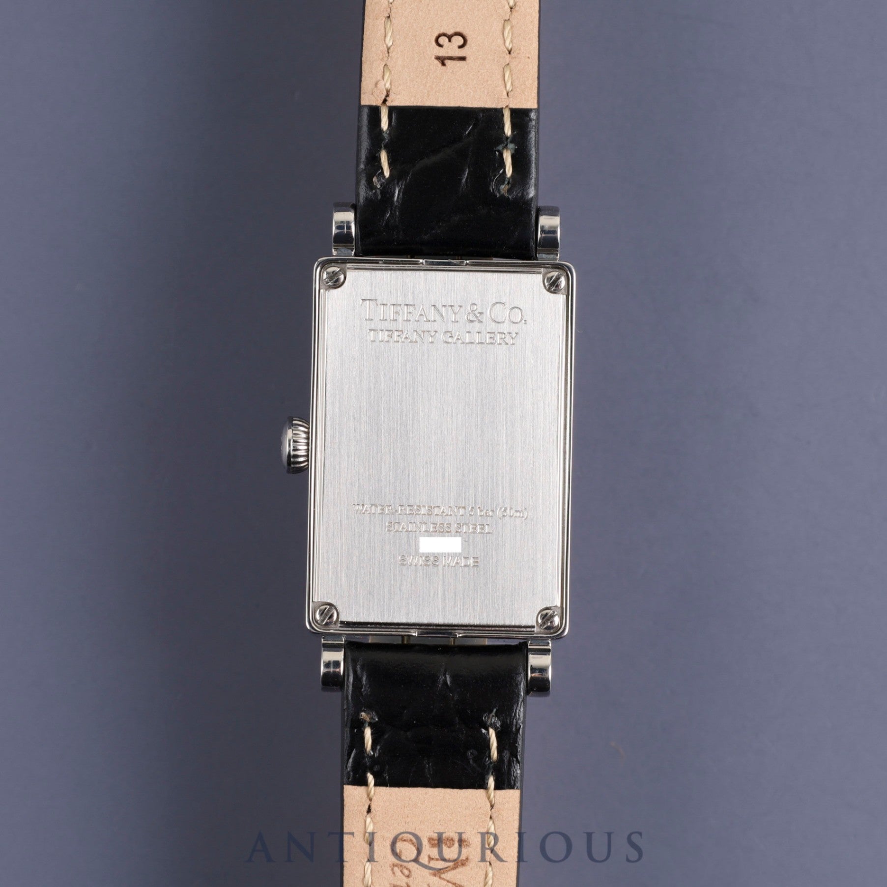 ティファニー ギャラリー Z3000.10.10A21A68A クォーツ Cal.976.001 SS 革 純正バックル(SS)シルバー文字盤 箱 保証書(2013年)オーバーホール済み