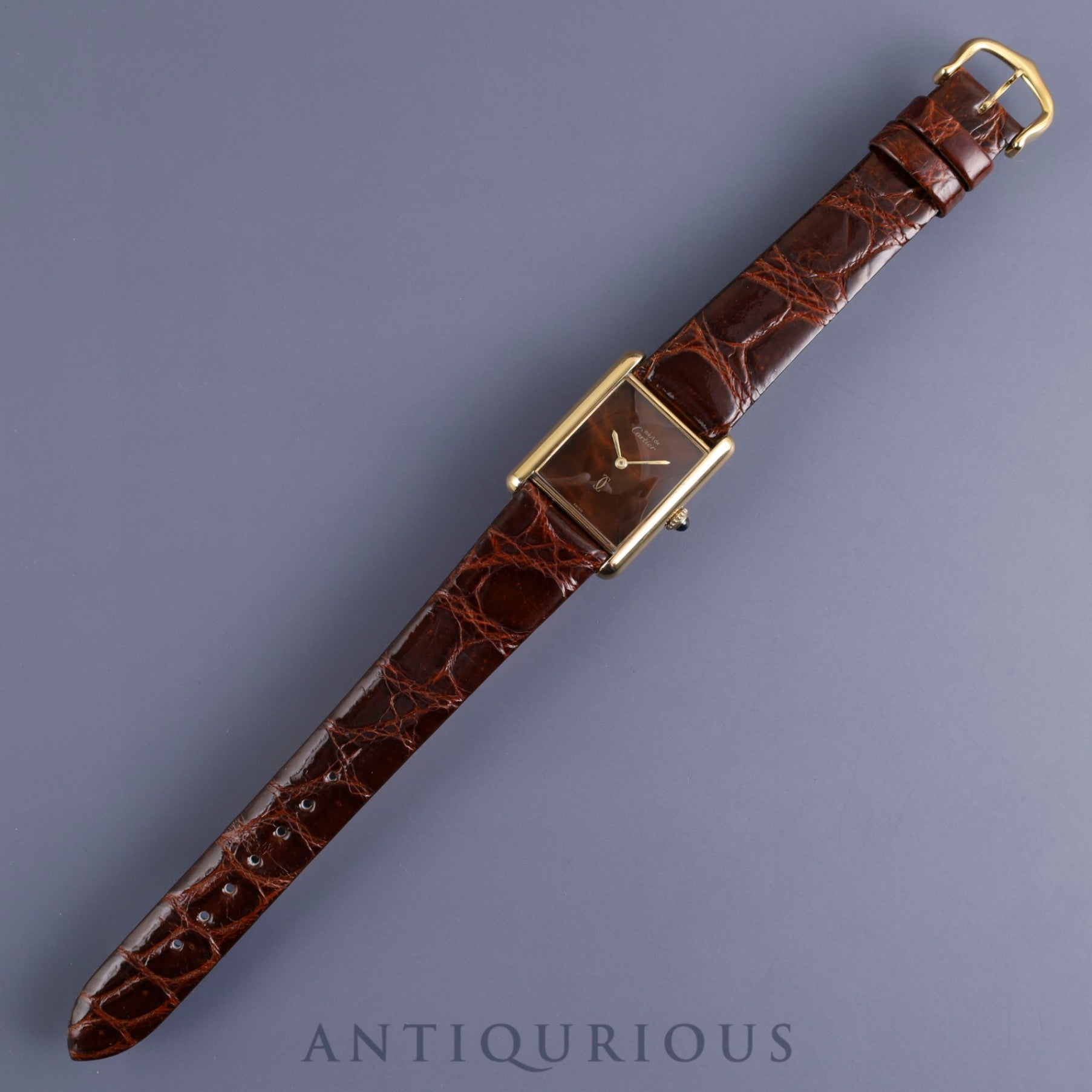 Cartier Must Tank LM Manual winding Cal.78-1 SV925 Leather Genuine buckle (GP) Mahogany dial Overhauled