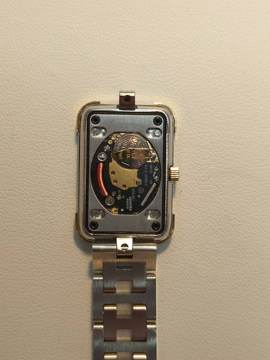Hermes Cloajour CR1.220 Quartz Cal.976.001 SS/GP SS/GP Gold Dial Overhauled