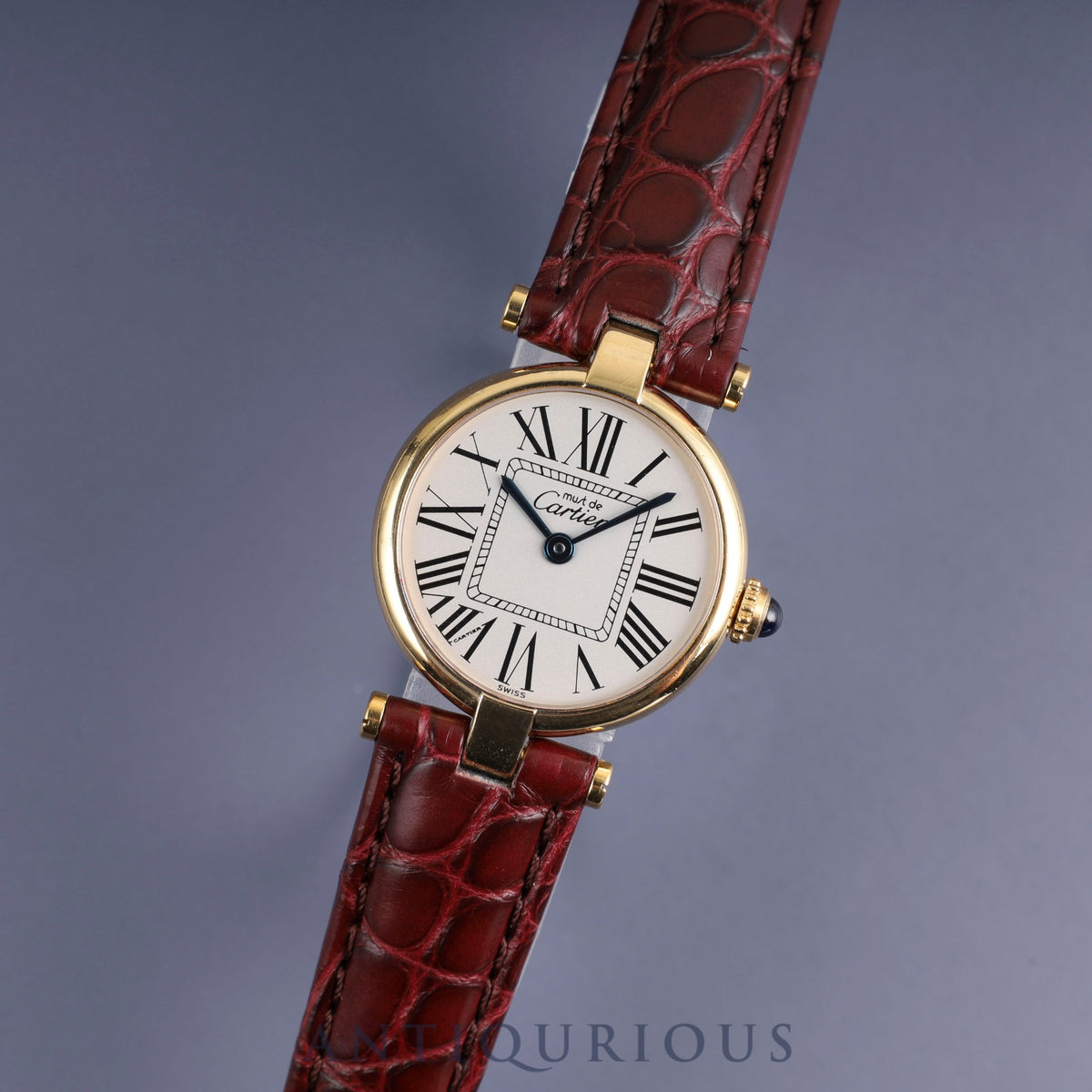 Cartier Must Vendome VLC SM W1005354 / 590004 Quartz Cal.90 SV925 Leather Genuine D-buckle (GP) Opalan dial Box Warranty (no date) Overhauled